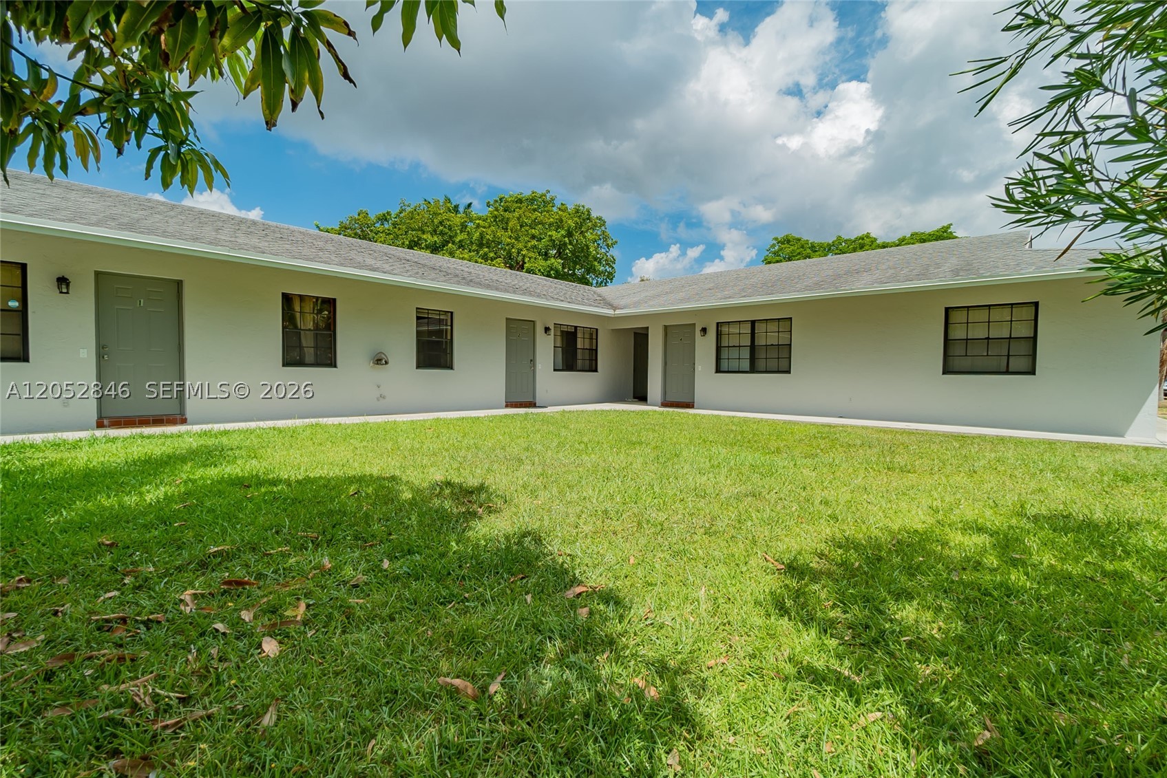 Call LA. Do not walk property without the LA present.
Property is being sold for redevelopment due to its strategic location few blocks from the new City Of Oakland Park headquarters. Check with the city for zoning information. Large 13485 Sq Ft corner lot.
All 4 units are 2/1 with a common laundry room on site.