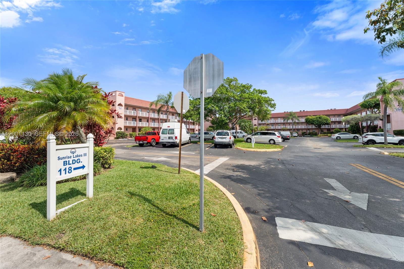WELCOME HOME! This 1BD/1.5BA Sunrise Lakes Phase 3 unit features an enclosed patio with a tranquil canal and garden views. Located on the third floor near the clubhouse, it offers an open living/dining space ideal for entertaining, as well as a spacious kitchen with wood cabinets and granite countertops. The master suite includes a walk-in closet, plus a guest half bath. Enjoy 55+ resort-style living with pools, tennis, pickleball, saunas, a fitness center, theater, billiards, BBQs, and more. Close to shopping, dining, beaches, and medical care. Don't miss it—Schedule a showing today! Furniture Negotiable.