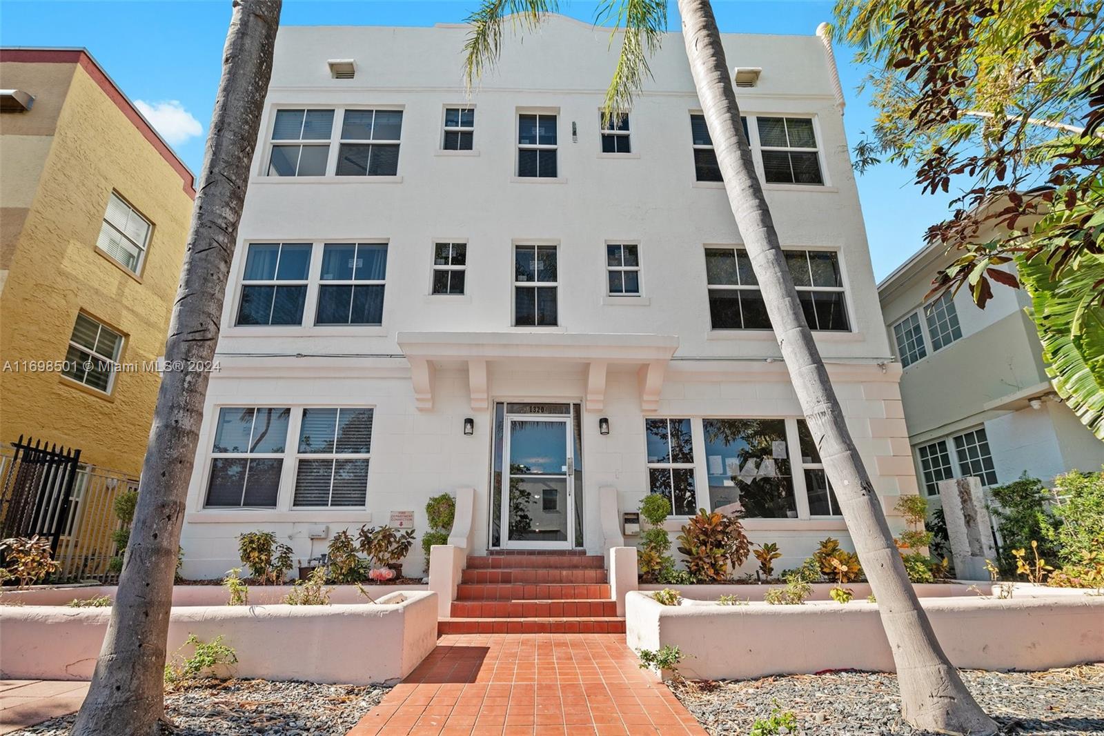 Charming Deco unit 2/2. Split plan. Light and bright. Unit and the building recently have been renovated. Building is 3 blocks to the beach. Walk to Flamingo Park. New central A/C unit, gas stove, microwave, refrigerator. Hurricane impact windows. New bathrooms. Curtains and blinds. Unit can be rented furnished or unfurnished, or partially furnished.