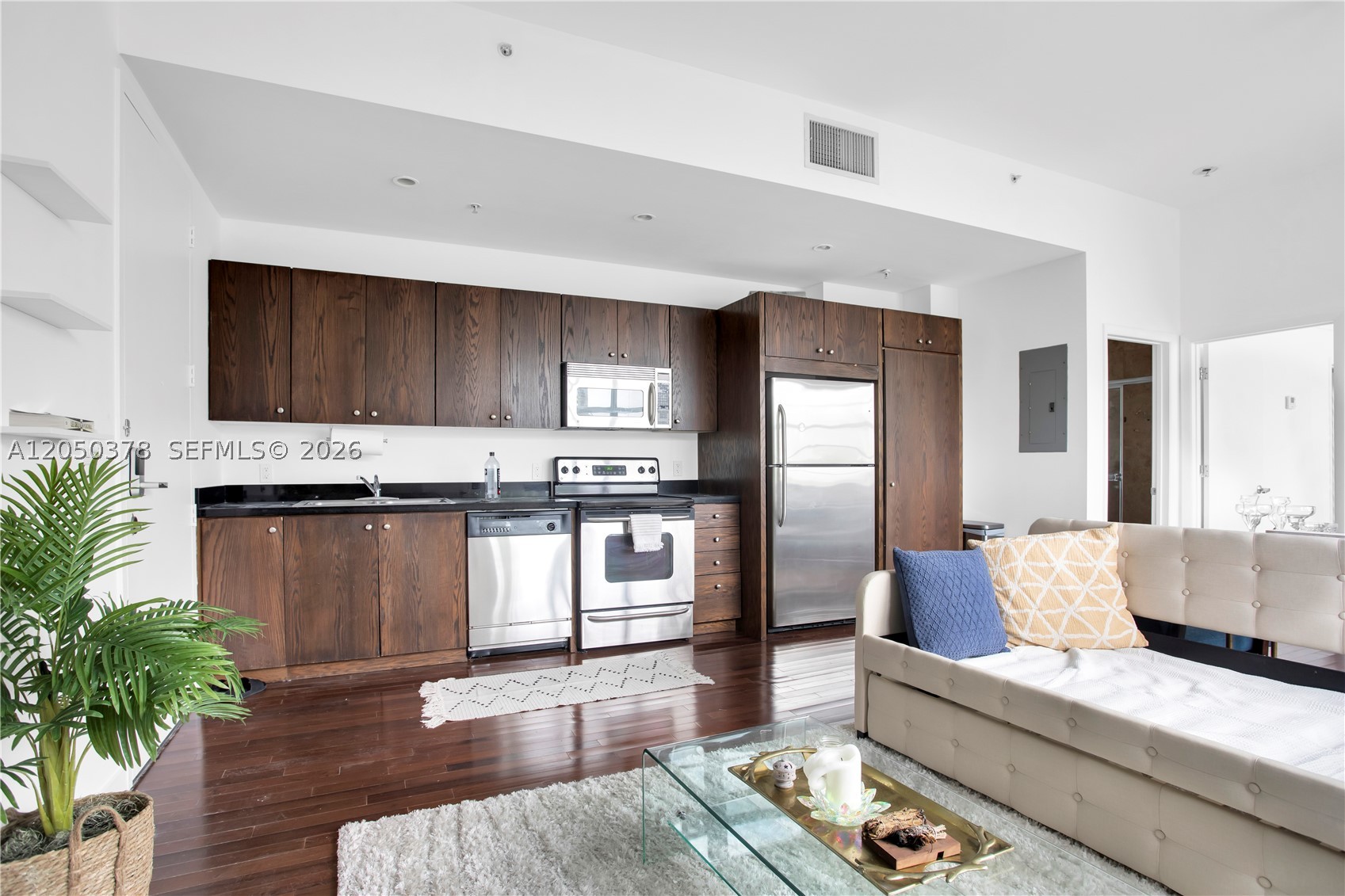 One bedroom, one bathroom in Miami Beach with a washer and dryer!!! This unit features 10 foot ceilings, impact hurricane windows, natural wood floors, central AC, lots of natural light and amazing design makes this and even better place to live. Come live the South Beach Lifestyle in pure style. Contact us today for private tour.