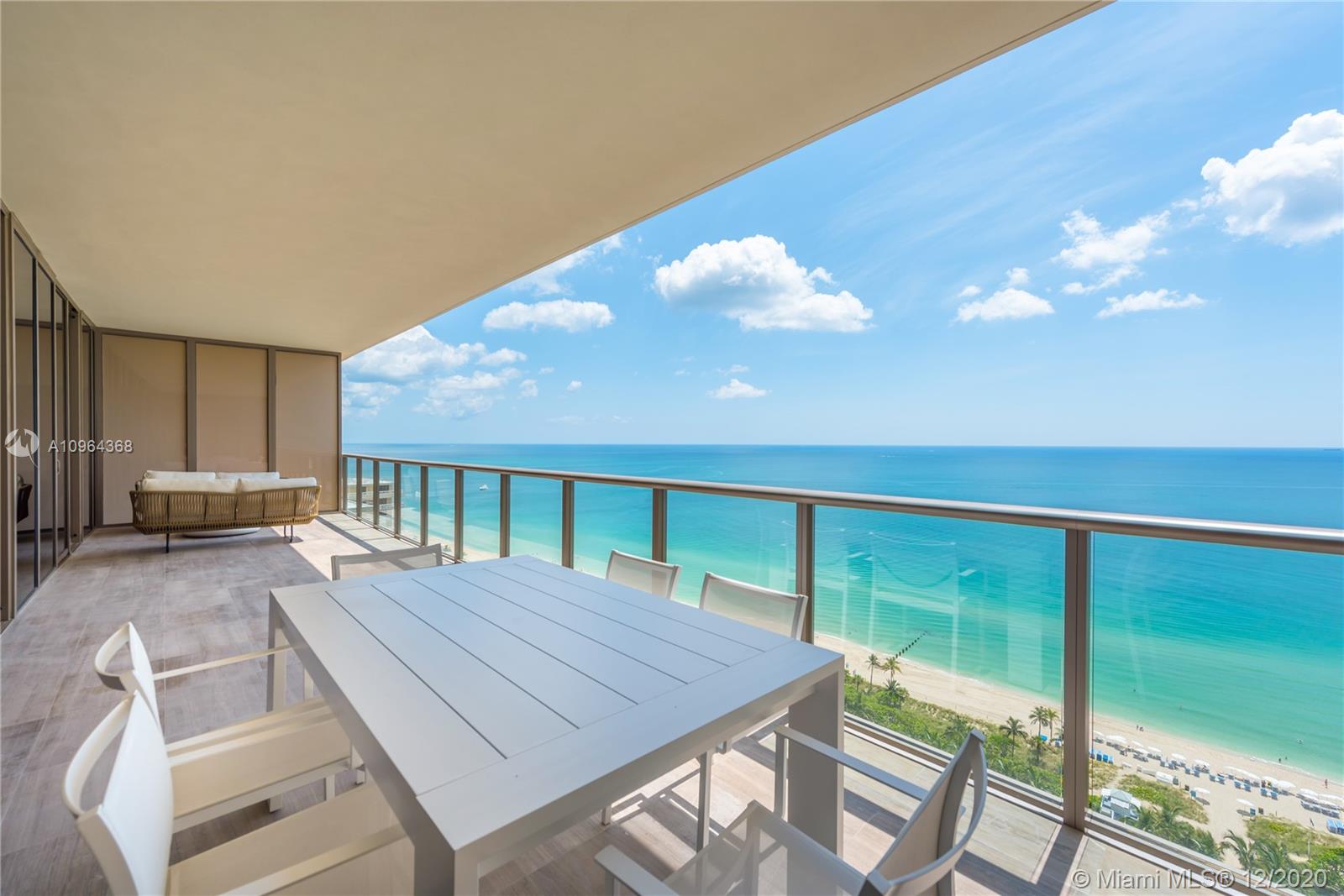 Brand new build out of the highly sought Mayfair model at the world renowned St. Regis Bal Harbour Resort & Residences. A spacious sky home centered around a generous oceanfront great room with gourmet kitchen – double ovens, wine cooler, warming drawers, natural stone island and chef’s table – separate den (4th bedroom), and seaside lanai. The formal plan features the master and guest bedrooms separated from the entertaining areas and located on the bay side of the residence along with a private family room. All rooms open onto the sunset veranda – offering true outdoor living with endless views of the Miami skyline and Biscayne Bay. Located directly across Collins Avenue from the Bal Harbour Shops and 1 block from the restaurants and shops of Surfside.