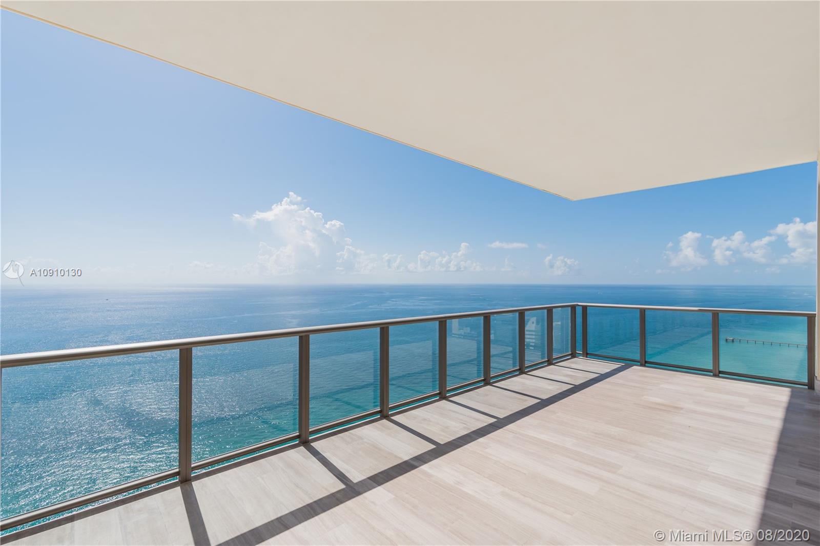 An incredible and rare opportunity to own a four bedroom in the magnificent Mansions at Acqualina and enjoy five star services at your fingertips. This spectacular mansion in the sky is in impeccable condition and the perfect backdrop to the most incredible city and ocean views. It features marble and wood floors through out, a state of the art kitchen with Miele appliances and marble counter tops, his and hers master bathrooms featuring Onyx throughout and custom leather designer closets.  This phenomenal residence has over 4,600 sqft of interior, with large east and west facing balconies featuring a summer kitchen and Jacuzzi. Day and night, enjoy your southern exposure views overlooking the Atlantic Ocean, Biscayne Bay and Downtown Miami in the World's Finest Residences!