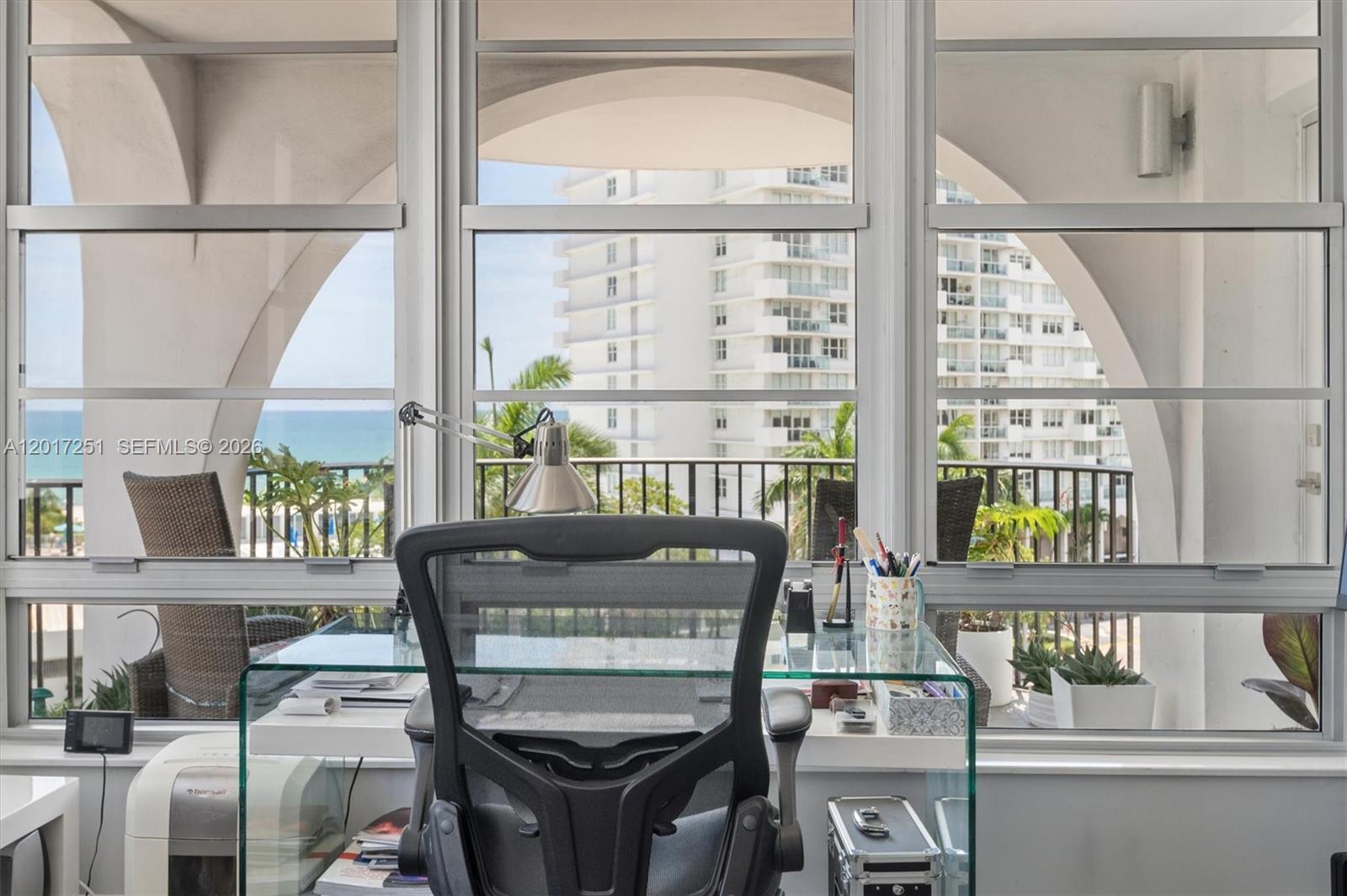 Direct ocean views and sophisticated design define this fully renovated 2-bedroom, 2.5-bath residence plus a study/home office. Sun-drenched interiors, impact windows, extensive storage, and a sleek, highly functional kitchen create a seamless blend of luxury and livability. Spacious interiors and an effortless flow create the perfect balance of elegance and comfort, while the stream of natural light enhances the serene coastal ambiance.
