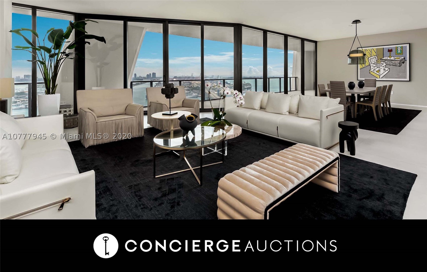 AUCTION: Previously Offered for $7.1M. No Reserve. Open By Appointment. FULLY FURNISHED AND READY TO MOVE IN! Beautifully designed and decorated this 4,876 square foot unit offers a custom designed floor plan with 2 Master Baths, an open family room and a convertible Den/Office. Live in the center of it all! Across the street
from The American Airlines Arena, The Frost
Museum of Science, The Perez Museum, The
Ziff Opera House, The Arsht Center! 7 Star
services with the only Heliport/Helipad, Sky
Lounge and Indoor pool, designated private Beach Club
in South Beach, hospitality concierge, private
resident’s only car, and so much more!