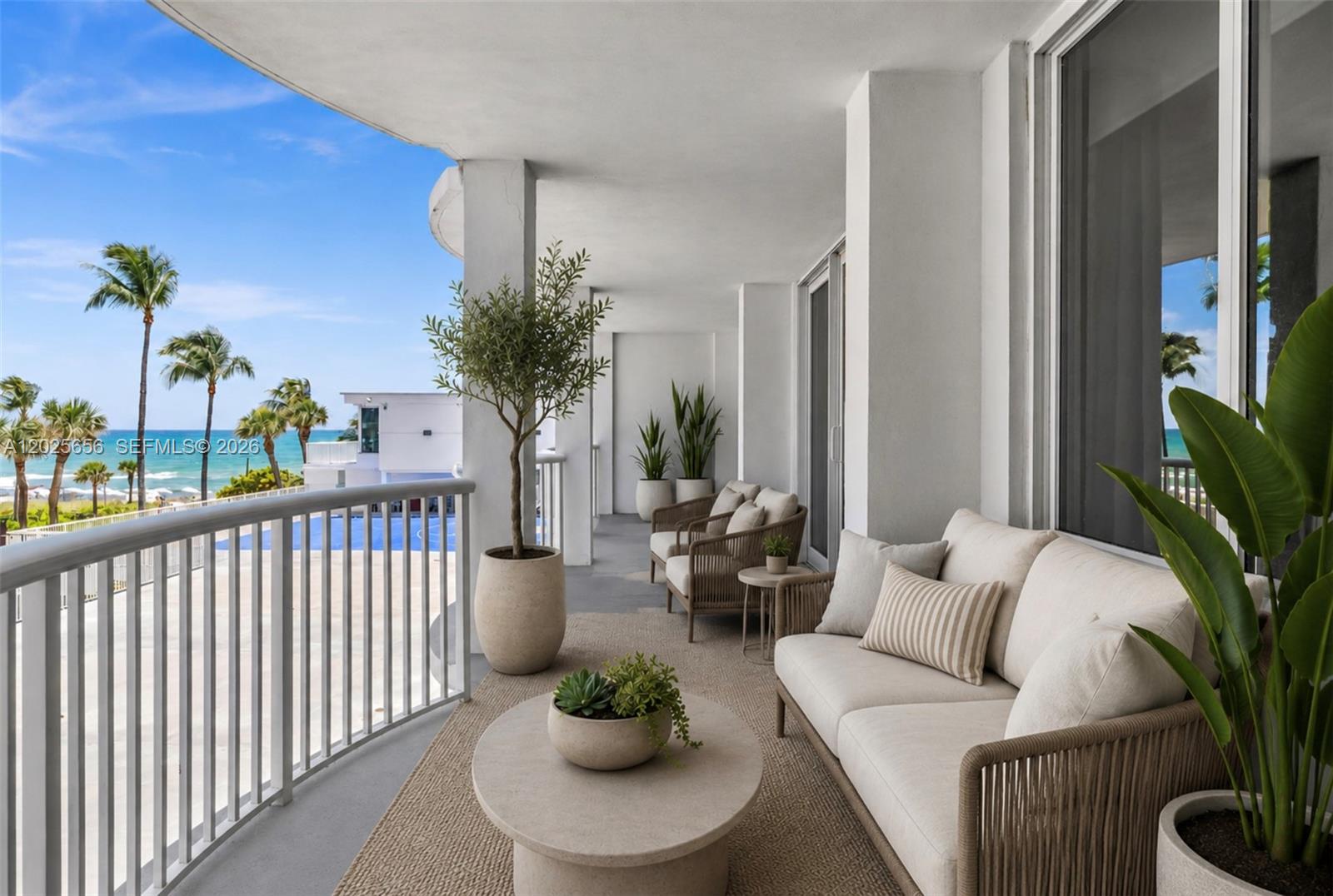 Experience oceanfront living on Miami Beach’s prestigious Millionaire’s Row at The Carriage House. This spacious 2-bedroom, 2-bath residence features a split floor plan, ocean views from the largest balcony line in the building—creating an exceptional outdoor living space for relaxing, entertaining, and enjoying the ocean views. A tremendous value for buyers, all current special assessments totaling over $70,000 will be paid in full by the seller, providing a clean financial slate from day one. The residence features hurricane-impact windows, recessed lighting, floor-to-ceiling sliding glass doors connecting both the living room and primary suite to the expansive balcony, a walk-in closet, and updated bathrooms featuring floor-to-ceiling marble tile & stone countertops. The convenient first-floor location offers effortless access to the beach, pool, gym, tennis courts & other resort-style amenities without relying on elevators. Residents enjoy direct beach and boardwalk access, oceanfront pool and jacuzzi, complimentary pool and beach service, ocean-view gym, tennis, racquetball, basketball, valet, on-site restaurant, convenience store, BBQ area, 24-hour concierge & security and a synagogue. Ideally located in the heart of Miami Beach, just minutes from world-class dining, shopping, entertainment, Bal Harbour & South Beach. Don’t miss this opportunity & schedule your private showing today.