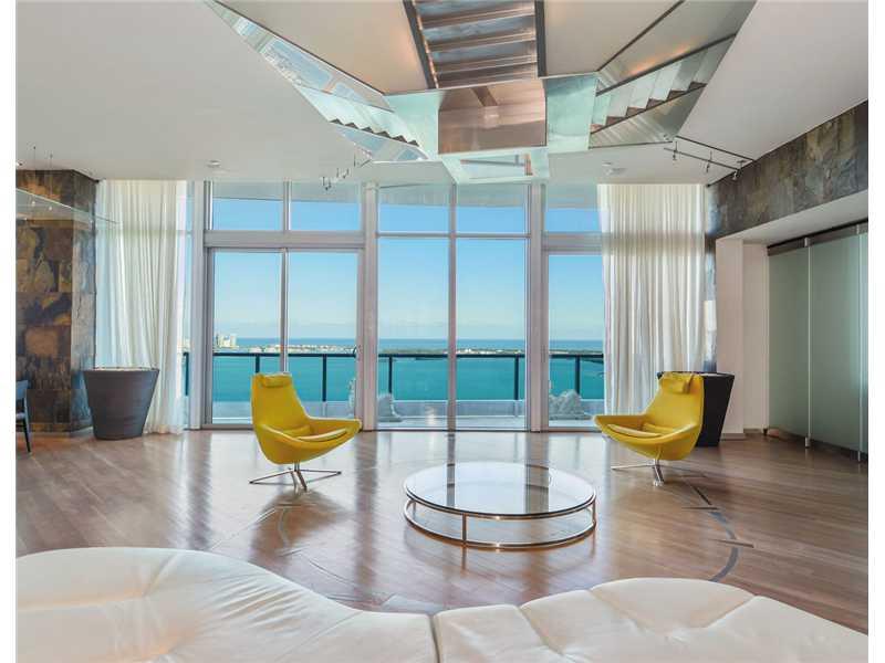Breathtaking Penthouse. Formerly owned and designed for International Singer & Composer Luis Miguel. PH features Open spaces with unique Bay & City views, East/West exposure, with oversized terraces, 14'' FT high ceilings, Formal dining, living and media  rooms. Private foyer elevator entrance, separate full maid quarters, European kitchen, and 3 (three) deeded parking spaces. Immaculate condition. Tenant occupied.
