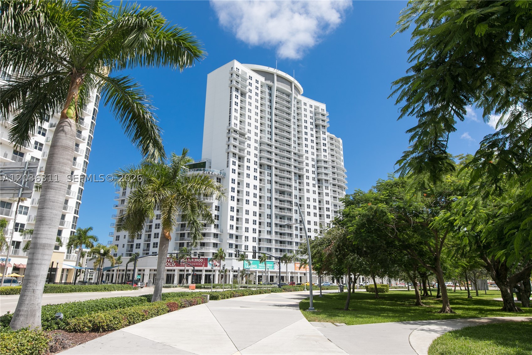 Experience modern urban living at CIRC Residences in the heart of Downtown Hollywood. This bright and stylish 1-bedroom, 1-bath residence offers 672 SqFt of thoughtfully designed living space featuring tile flooring throughout, impact-resistant doors and windows, central A/C, in-unit washer and dryer, dishwasher, microwave, and an open balcony with beautiful skyline and water views from the 7th floor.

Built in 2018, this contemporary residence includes an assigned parking space and storage unit, along with access to desirable amenities including a secured lobby, BBQ/picnic area, and bicycle storage.

Unbeatable location directly across from Young Circle Park, adjacent to Publix, and overlooking the Hollywood Beach Golf Club. Enjoy being just minutes from Downtown Hollywood's vibrant dining, entertainment, arts district, and approximately one mile from the famous Hollywood Beach Broadwalk.

Ideal as a primary residence, vacation home, or investment property. Leasing permitted up to 12 times per year with a minimum rental period of 30 days, offering exceptional flexibility for owners and investors. Vacant and move-in ready. Association approval required.