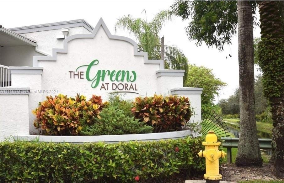 Immaculately renovated 1 bedroom, 1.5 baths one story condo, within a sought after private community in the heart of Doral, overlooking a lake and golf course. Stainless steel appliances, granite counter tops, washer and dryer in the unit, and assigned parking space. Centrally located within walking distance to grocery shopping, pharmacy, great restaurants and easy access to major highways. Community features amenities such as swimming pool, hot tub, fitness center, clubhouse, indoor racket ball and tennis. ONLY 2 MONTHS OF RENT TO MOVE IN  !!!!
