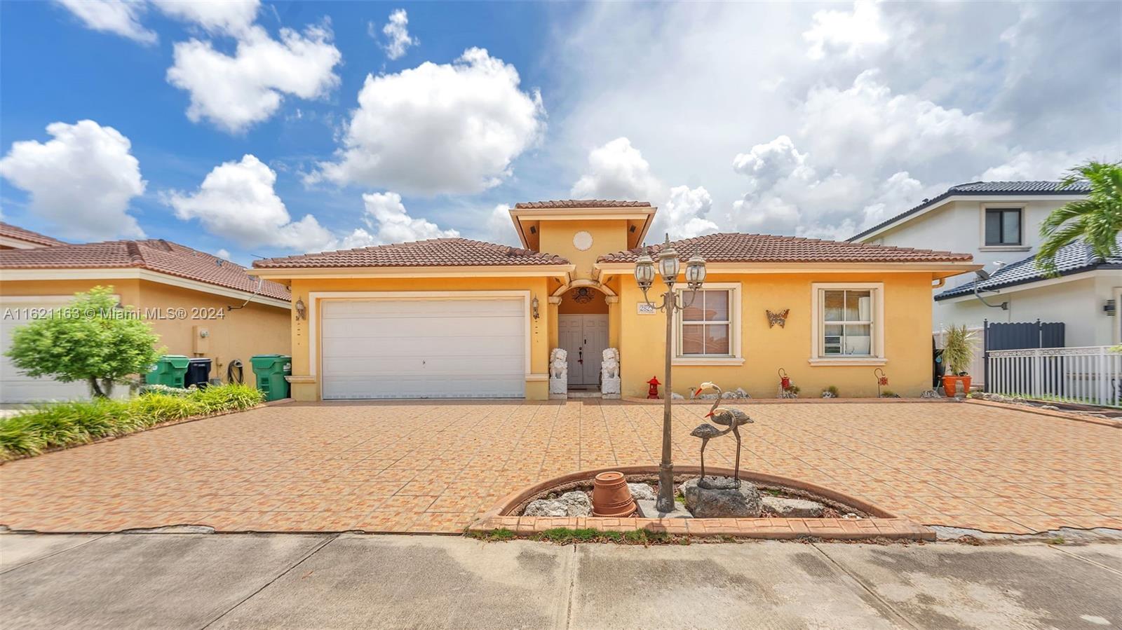 Welcome to your dream home! This spacious 4 bedrooms 2.5 bathrooms single-family residence, located in the desirable West Kendall neighborhood, is in close proximity to shopping centers with a variety of shops, services and restaurants, Publix Supermarket, Bank of America bank, CVS Pharmacy just to name a few.
The property features high ceilings, tiled floors, room for swimming pool, circular driveway, accordion hurricane shutters, solar panels, water filtering system.