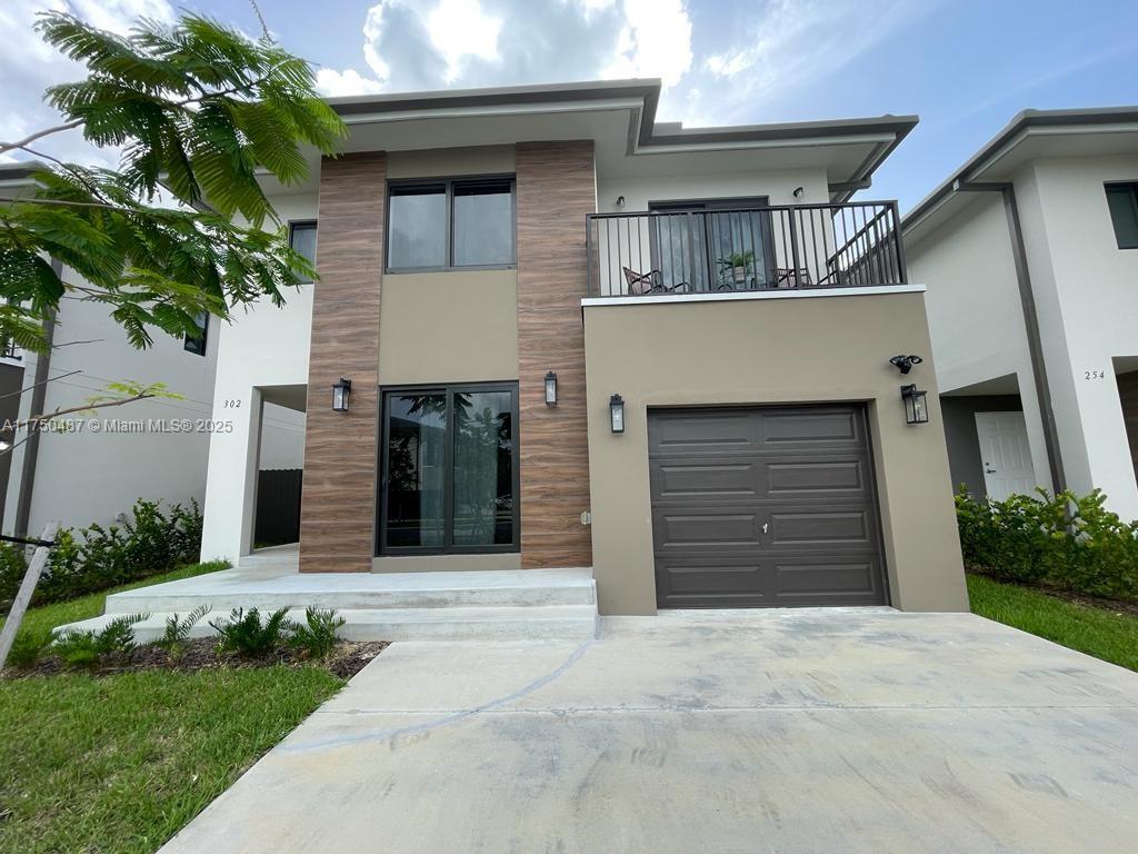Excellent investment opportunity! This 5-bedroom, 5-bathroom single-family home was built in 2022 and is like new. Bathrooms feature tempered glass doors, and the home is 100% concrete with impact-resistant windows and doors (Category 5). It offers a garden view, balcony, high-speed internet, and smart lighting with motion sensors. Fully furnished for 12 guests, including a fully equipped kitchen, TVs in all rooms, linens, and towels. Security cameras monitor 24/7. HOA is only $70. Parking for 4 cars (1 in garage, 3 outside) with no restrictions for company vehicles. Prime location near the Speedway, Amazon warehouses, military base, and major businesses—ideal for corporate rentals. Don’t miss this unique investment!
