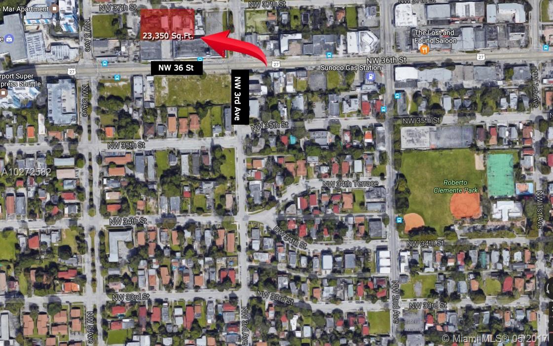 Excellent Development Opportunity. 24,187 Sq. Ft, 356, 334, 330, and 344 zoned, 4 parcels sold together.
Zoned T6-8O Urban Core Zone for multi family, retail, commercial, hotel, residential or restaurant use. This offering consists of four total parcels totaling 25,350 Sq.Ft. Two parcels are vacant, one parcel has a residential triplex and one parcel has a single family home. All may all be torn down. These separate parcels addresses are:
346 NW 37th St. /356 NW 37th St. /334 NW 37th St. /330 NW 37th St.