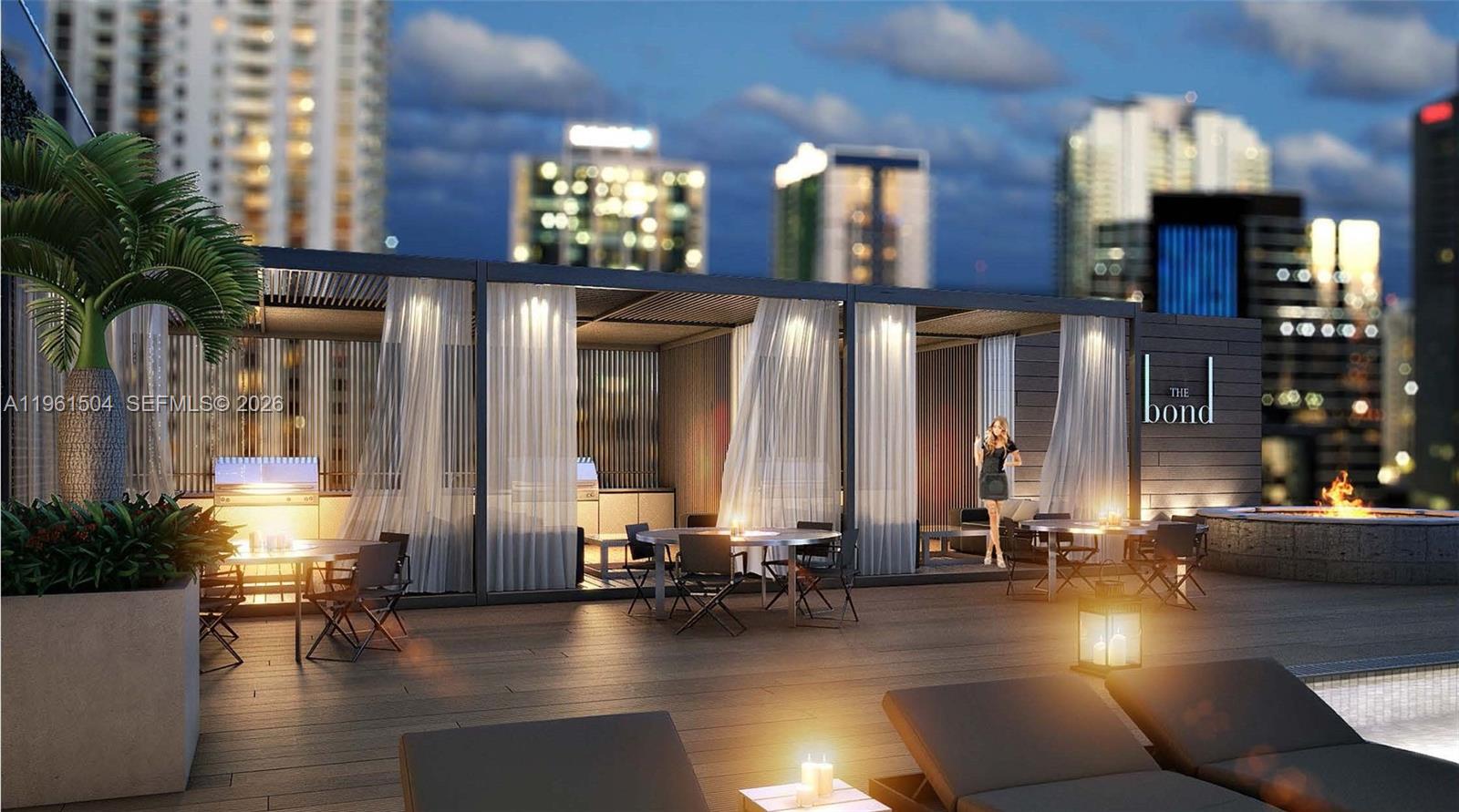 A state-of-the-art residence in sophisticated central Brickell, this 1-bedroom, 1.5-bathroom unit is located on the 32nd floor of the luxurious British inspired high rise, The Bond on Brickell. Unit includes a fully equipped kitchen outfitted with all premium appliances, as well as an assigned garage parking space. Enjoy spectacular views of the city & the bay both day & night from the 32nd floor balcony. High impact sliding glass doors. 5-star resort level amenities with concierge service, security, fully equipped gym, his & her sauna, Resident's lounge, infinity pool, hot tub, & pool deck cabanas w/ BBQ grills. 5-minute walk to popular shopping, dining, entertainment venues at Brickell City Centre. Chic British decor in this upscale residence in the heart of Miami make The Bond on Brickell a truly exclusive downtown lifestyle experience.