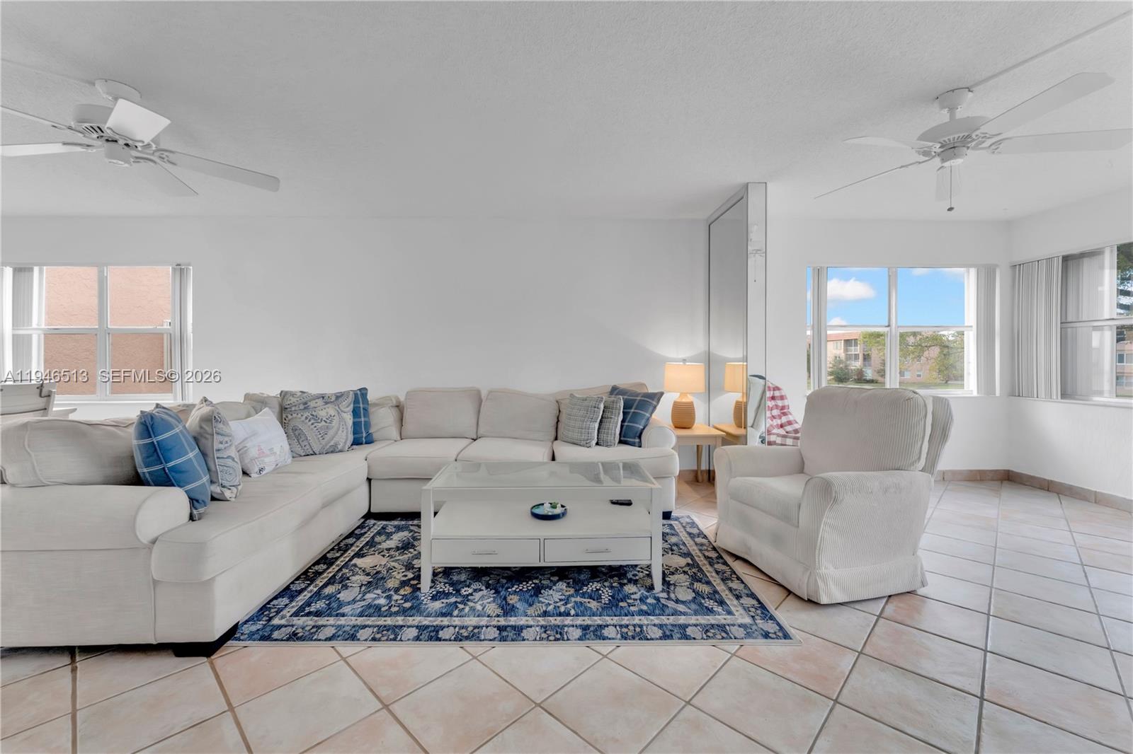 Spacious and well-maintained 2-bedroom, 2-bath unit located in the desirable Sunrise Lakes community. This second-floor residence offers a bright open layout and ample storage. Community features include clubhouse, pools, fitness center, and organized activities. Conveniently located near shopping, dining, medical facilities, and major roadways. Association requires minimum credit score and income. 55+ community. Easy to show.