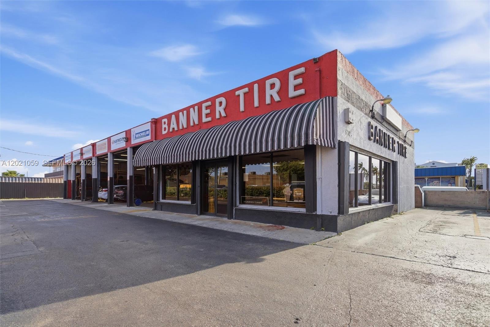 Highly successful automotive repair and tire shop business opportunity located in the heart of the Westchester area of Miami Dade County. Ideally situated on prominent SW 8th Street/Calle 8 and off 87th Avenue. This prime Miami property offers excellent visibility and exposure, with over 11,000 square feet of land and a 3,920-square-foot building situated along one of Miami’s busiest commercial corridors, with more than 50,000 vehicles passing by daily. It is designated for mixed-use residential and retail use (BU-2). Established for over 45 years, Banner Tires has built a strong reputation with a large base of loyal and repeat clientele. This well-known business offers automotive repair services and tire sales with excellent visibility and steady customer traffic. A rare opportunity to own a long-standing, profitable business in a prime location with an established presence in the community. Great potential for continued growth and expansion. The sale includes the land, the structure and thriving business, inventory, tools, equipment, and car lifts, offering a true turnkey operation. The property has gone through numerous improvements through the years including roof resurfacing and has completed the 40-year certification. This business potential qualifies for E-2 business visa. Please contact the listing agent for additional details and to schedule a private showing.