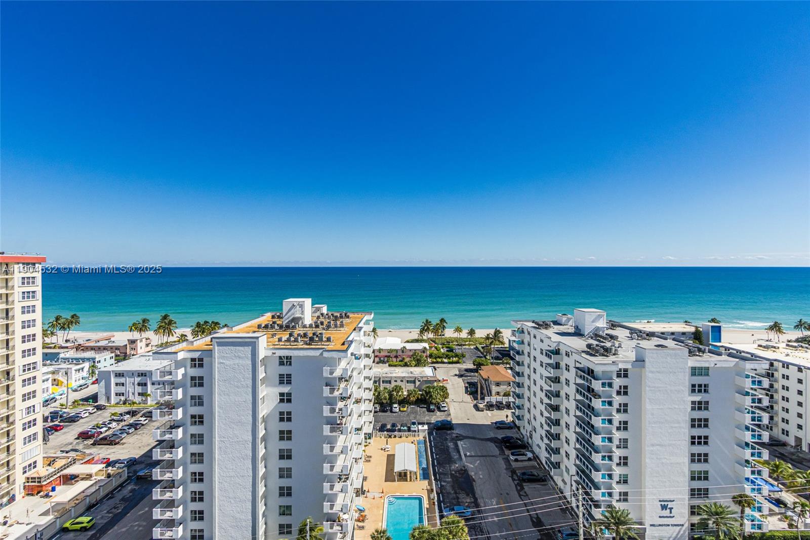 This exquisite two-bedroom, two-bathroom residence on the 17th floor offers breathtaking direct ocean views. The property features a pool deck with stunning vistas of the Intracoastal Waterways and is conveniently located across the street from Hollywood Beach and the Broadwalk. It is equipped with impact-resistant windows and doors, and a new air conditioning system  installed October 2025. The interior boasts elegant tile flooring.