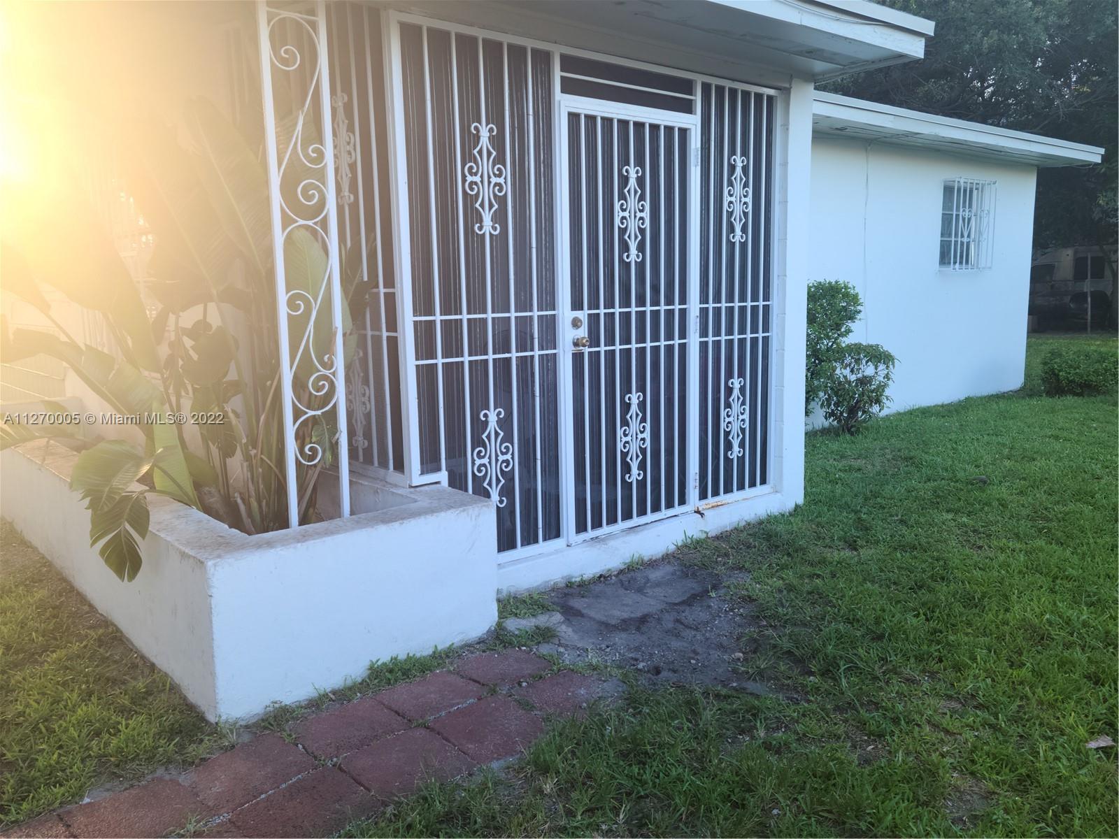 Located in a safe & quiet neighborhood, minutes away from The Design District, Miami International Airport, Mid-Town, Metro Rail, Parks & Schools. Tenants are on a month-to-month rental agreement. Tenants willing to either remain and continue renting or move out before the closing date. It’s a fence corner lot with lots of yard space to enjoy! Don't Wait on this one!