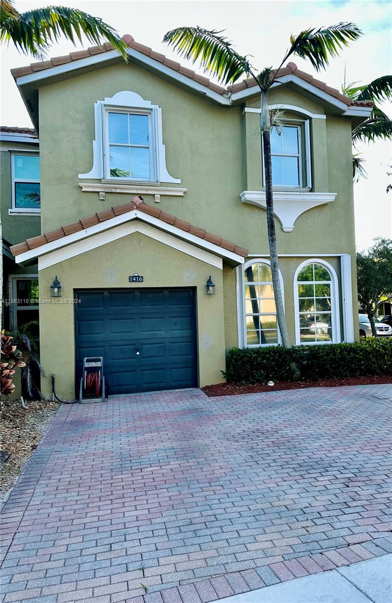 With space for everyone, this 4 bed and 3 bath townhome has everything you need to make memories that will last a lifetime. A Spacious floor layout featuring large bedroom, lots of closet space, a garage, and a private yard makes the ideal sanctuary for family and pets. Close to top-rated schools, shops, restaurants, and easy access to major roadways, you’ll love living here. Features 1 bed and 1 full bath downstairs, LVP hardwood plant floors, tiles in wet areas, whirlpool stainless steel appliances, granite countertops, wood vanities, Moen faucets shower heads and fixtures, Nest thermostat and doorbell. The HOA features a pool, gym, security, direct TV, and AT&T 100GB internet. The A/C unit was replaced in 2018 and the water heater in 2019. Hurricane aluminum accordion shutters.