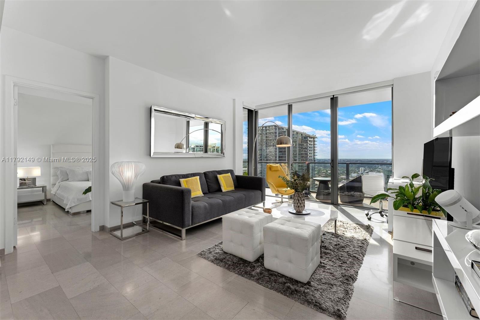 Experience the breathtaking views of the Miami Skyline like never before. This stunning 1-bedroom apartment on the 35th floor of Brickell City Center features a rare full-width balcony with breathtaking, unobstructed views. The apartment offers an open floor plan with floor-to-ceiling sliding glass doors, an expansive walk-in closet, sleek Italian-designed kitchen and bathrooms, and high-end appliances and flooring throughout.  The unit is fully furnished with pieces from the renowned MODANI furniture brand. Resort-style amenities, including a fitness center, tropical garden, BBQ grills, Kids club, heated  pool with spa, and on-site concierge services. Enjoy vibrant urban living with Brickell City Center's shopping, dining, and entertainment right at your doorstep.