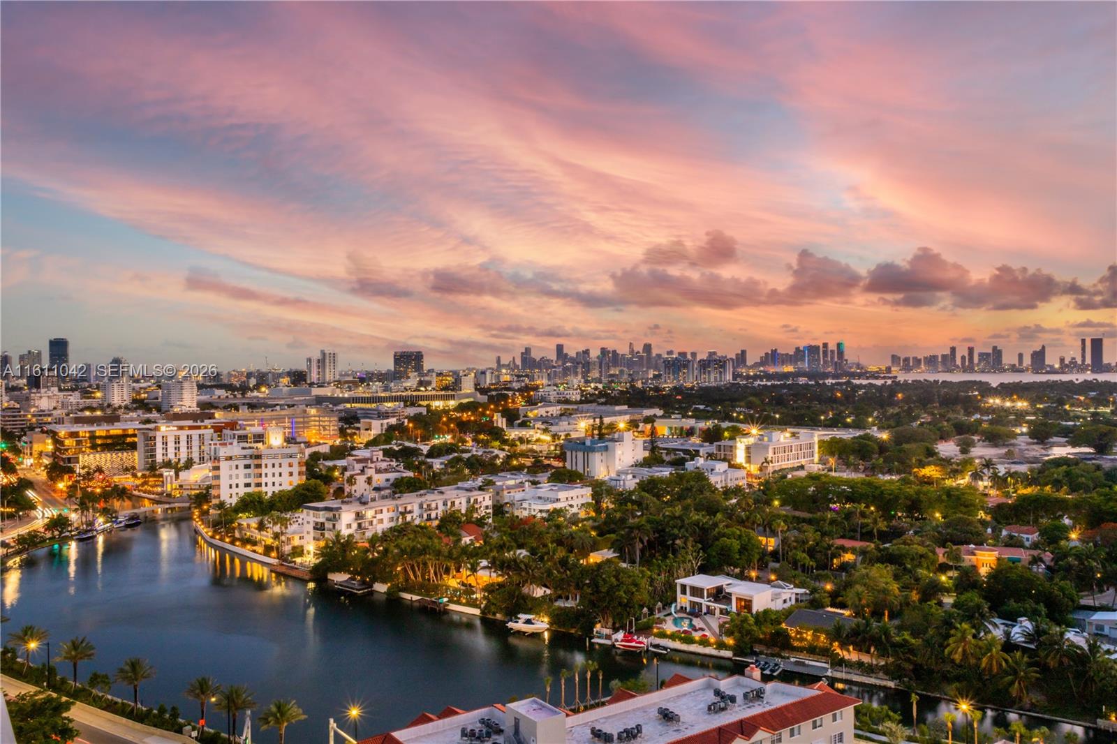 Savor the essence of Miami Bch living with this impeccably designed bay view unit. Offering a seamless blend of modern luxury/natural beauty, Panoramic bay view and Downtown Miami Skylight!  A completely remodeled are just the beginning. A split floor plan, spacious 2Bd/2Bh+Den which are with high end finishes. Brand new A/C July 2025. Top of the line stainless steel appl. with a Dacor refrigerator, impact windows/sliding glass doors, walk-in closets in both bed offering tons of space with closet inserts. You will be within walking distance to the world famous Lincoln Rd., Ocean Dr., Convention Center, newly extended pedestrian walk way as well as the world famous Faena District, 1 Hotel and much more! Tenant occupied until June/2026 rent $6100   See the virtual tour video!