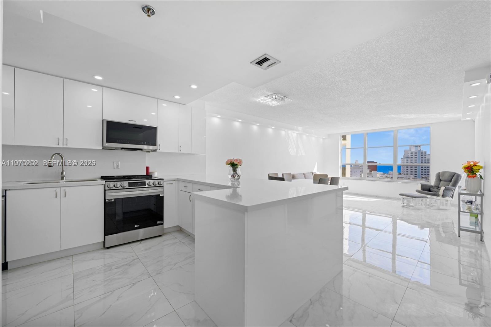 This beautiful renovated bright east-facing 1-bedroom, 1.5-bath residence sits on the 9th floor of Tower 41 in iconic Miami Beach. Enjoy sweeping canal, ocean, and city skyline views from this thoughtfully updated home featuring brand-new appliances, recessed lighting, an open kitchen with abundant storage, new tile flooring, updated plumbing and electrical, and added soundproofing for enhanced comfort. Tower 41 offers plenty of parking for both residents and guests, 24-hour security and a full suite of amenities, including a heated pool, sauna, men and women fitness center, tennis and basketball court, children’s playground, and an on-site marina with boat slips available for rent or purchase. Perfectly situated with a high walkability score, you’ll be just moments from the beach, places of worship, the JCC, shops, restaurants, groceries, banks, schools, and easy access to I-95. A rare opportunity to enjoy resort-style living in the heart of Miami Beach!