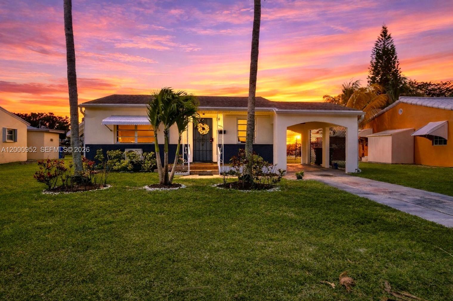 This well-maintained family home offers comfort, flexibility, and endless potential. Featuring a newer kitchen and updated bathrooms, the property has been lovingly cared for and is move-in ready. A standout feature is the spacious rear room with its own private entrance and full bathroom, offering the potential to easily create an in-law suite by simply adding a wall. This versatile space could also serve as a home office, playroom, guest quarters, or studio-style setup with income-producing potential. The front yard provides ample parking, including a covered carport, while the expansive backyard includes additional storage areas and plenty of room for an RV, boat, or extra vehicles. Conveniently located just off I-95, this home is minutes from the beach, shopping, dining, and more.