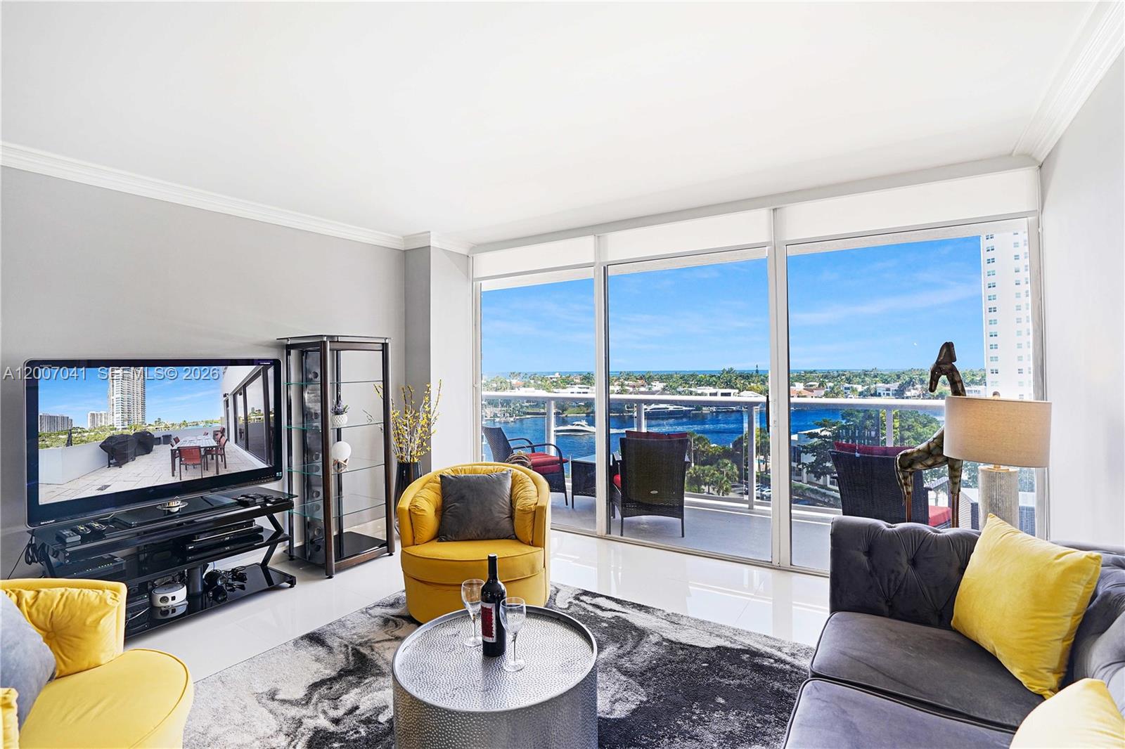 Price Reduced to $390,000-Motivated Seller! Great opportunity for a Fully Turnkey, Movwe in Ready Condo! Ideally located in the heart of Aventura, just steps from the scenic 3-mile Turnberry Golf Course trail! Beautifully remodeled 2-bedroom, 2-bath residence, split-floor plan. Enjoy breathtaking views of the Intracoastal and ocean from your private terrace accessible from both bedrooms and the living room.The home is flooded with natural light, thanks to floor-to-ceiling windows. Custom-made closets, including 3 in the primary suite, maximize storage. Modern kitchen w/granite countertops, stainless-steal appliances and ample cabinetry. Both bathrooms are upgraded with glass shower doors,adding a modern touch. For added convenience, Washer and Dryer inside the condo. The building has been fully renovated, including new lobby, updated hallways, and sleek new unit entry doors, creating a fresh, contemporary atmosphere. Enjoy 24-hour security, valet parking, a fitness center, recreation room, and sauna. The pool is undergoing renovation, ensuring a top-tier experience. Walk to Aventura Mall, dining, entertainment, top-rated schools, and places of worship. Only 5 minutes to the beach and 20 minutes to the international airports. Perfect for full-time living, vacation or investment home. Move-in ready with turnkey furnishings – a true South Florida lifestyle awaits. The building already passed the 40-year recertification, cable (basic) and internet are included in the HOA fees