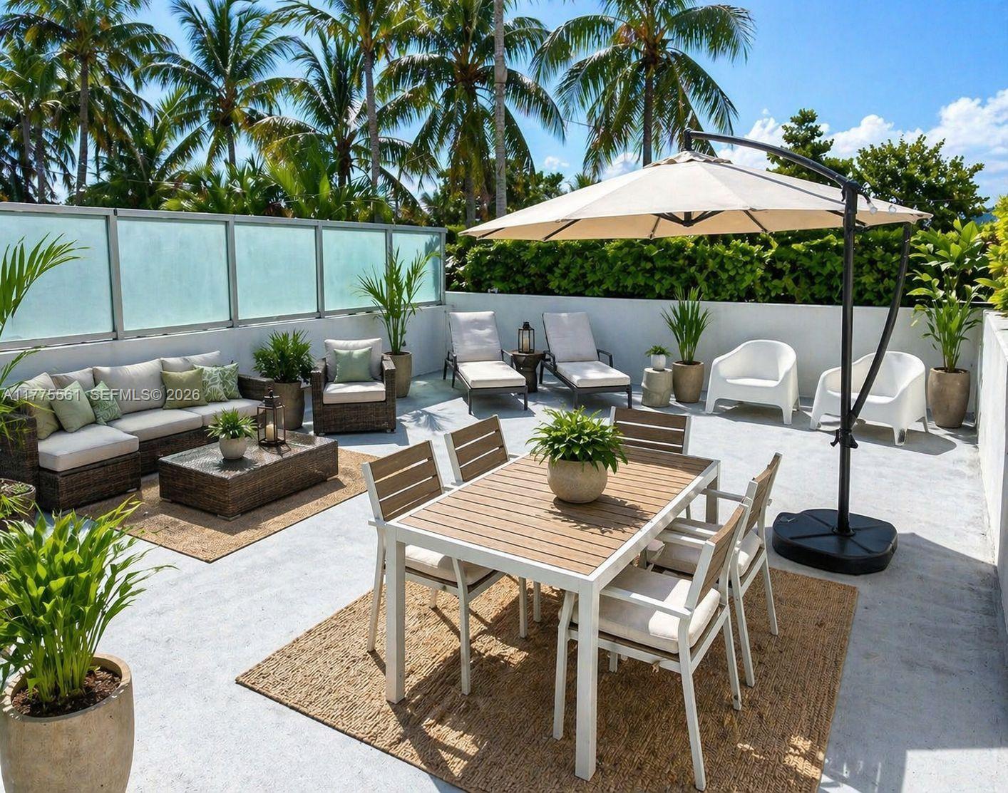Beautiful 2 bedrooms, 2 1/2 baths condo, with hard wood floors throughout, with high ceilings, a huge terrace of about 350 sq ft one of two in the entire building. Located across from Miami Beach Golf club, short walk from Lincoln Rd , sunset hour bar and delicious restaurants, as well as shopping and Miami Beach night life. The building offers top notch amenities , including rooftop pool, gym, 24 hr security , spa and 2 parking spaces. Freshly painted, unit is offered unfurnished.