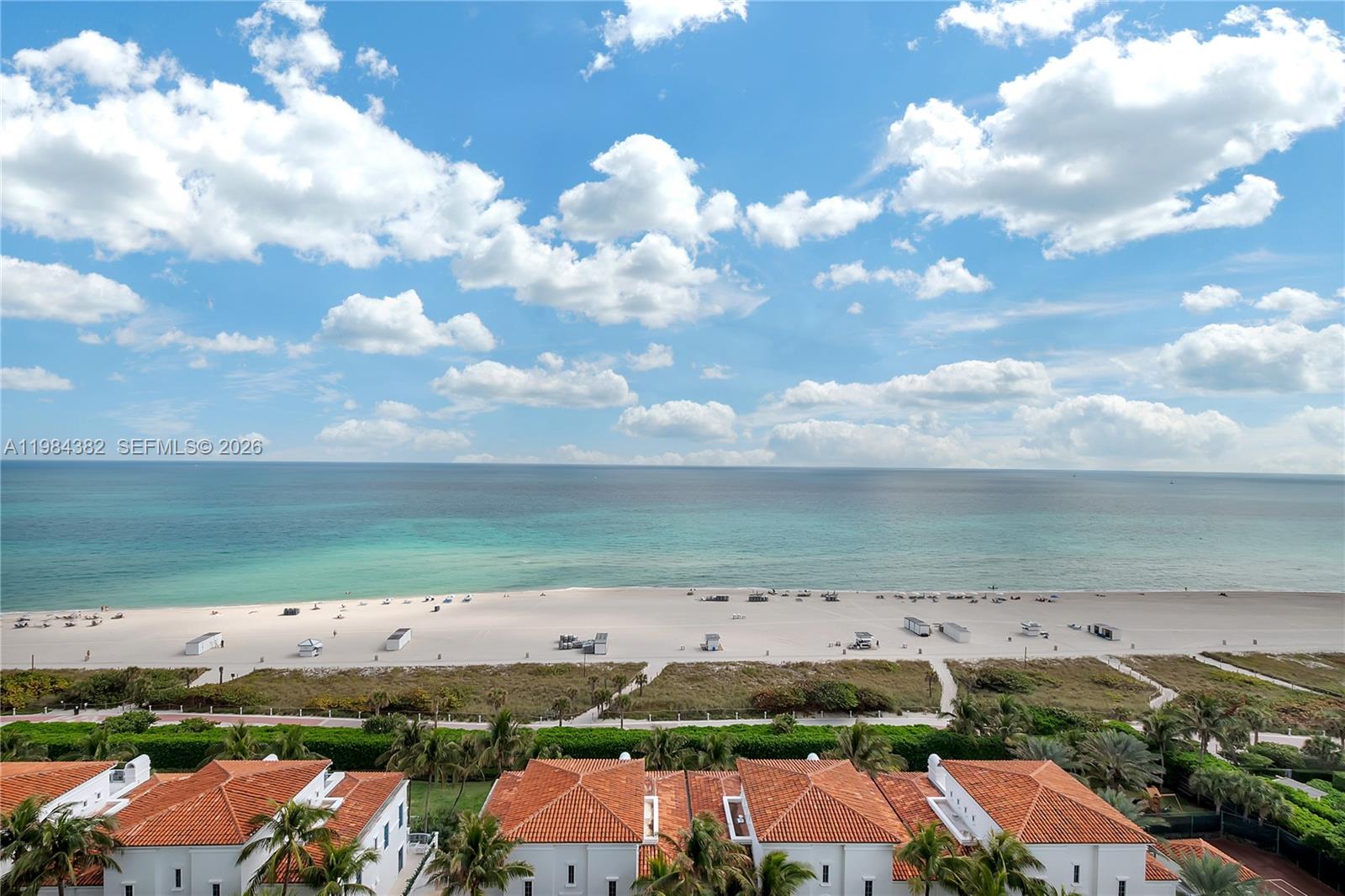 Breathtaking ocean, intracoastal and city views define this magnificent 4-bedroom, 4.5-bath residence at the prestigious Bath Club in Miami Beach. Enjoy spectacular sunrises over the Atlantic and mesmerizing sunsets from this expansive flow-through home, highlighted by floor-to-ceiling impact glass and a private elevator opening to elegant, light-filled living spaces. Generous open living areas, oversized terraces, and a spacious family/media room create the perfect setting for both refined entertaining and relaxed coastal living. The oceanside primary suite is complemented by two large bedrooms and a staff room, each with its own en-suite bath. Experience the iconic Miami Beach lifestyle with world-class amenities, including private beach access, tennis courts, lap pool, spa and fitness center, and 24-hour security.