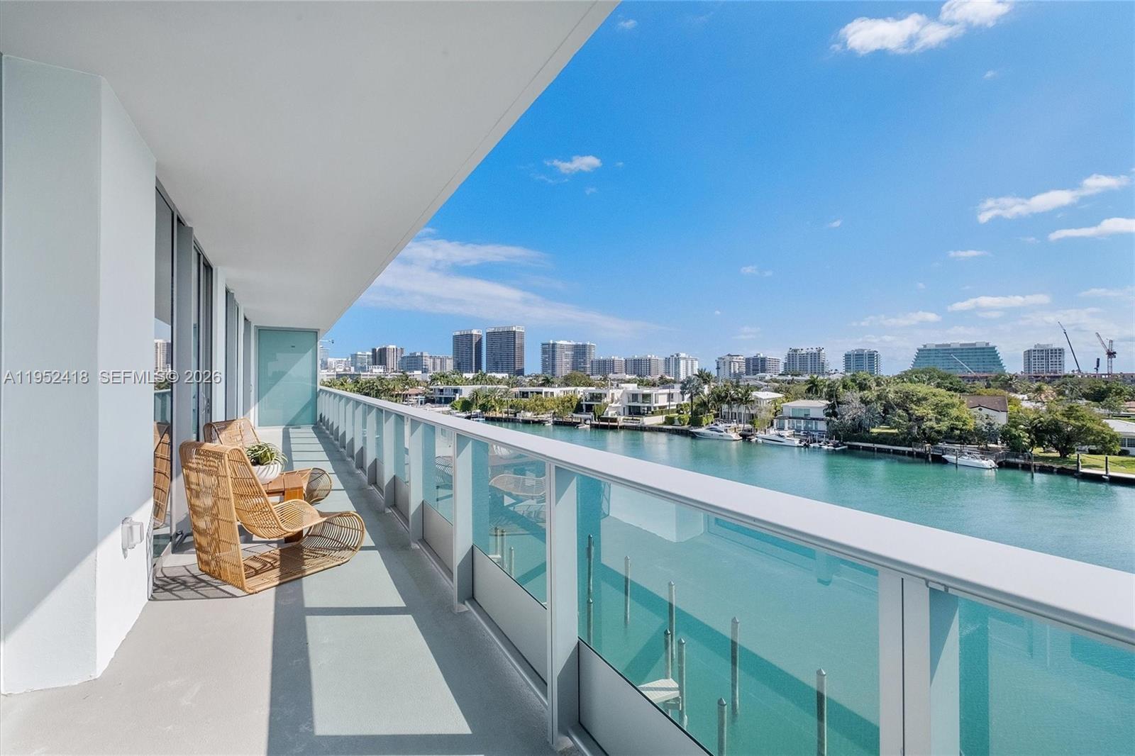 La Baia Bay Harbor – Unit 509
a boutique luxury waterfront residence in the heart of Bay Harbor Islands. This prime unit is centrally located within the building and offers beautiful water views along with an exceptional balcony ideal for relaxing or entertaining. The residence features a thoughtfully designed layout with high-end finishes, floor-to-ceiling windows, and abundant natural light throughout. The modern kitchen is equipped with premium appliances, custom cabinetry, and sleek countertops, opening seamlessly to the living and dining areas. The primary suite includes a spa-inspired bathroom. La Baia is a full-service waterfront building with resort-style amenities, including a bayfront pool, fitness center, residents’ lounge, concierge services, and private marina access. Boat slip 13 available for purchase separately $350,000— please inquire for additional details. Ideally located walking distance to Bal Harbour Shops, beaches, and fine dining. Top rated schools. Experience refined coastal living in one of Bay Harbor Islands’ most desirable addresses. Unit comes with a storage unit #25.