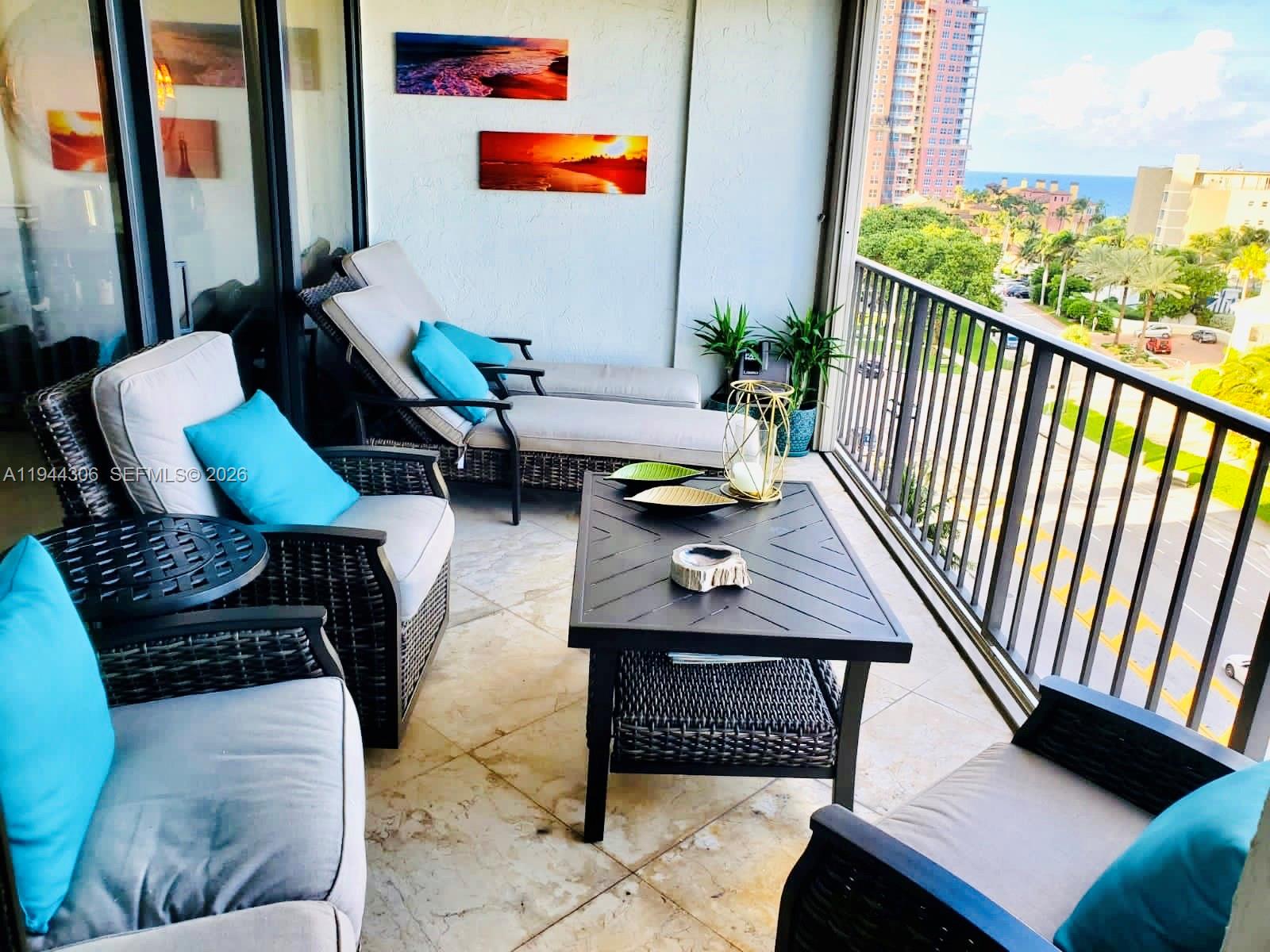 Gorgeous direct front views as you enter. Beautiful and fine decorted 2 bedroom / 2 bathroom apartment with a semi private elevator.Marble floors, remodelated kitchen, granite counter tops, upgrade appliances and a breakfast bar leading to balcony. Extra large living rooms with views of Ocean leading to a private balcony and amazing formal dining. Master bedroom includes private bathroom and walk in closet. Guest bedroom with 2 twin beds. Impact windows and doors. This building includes a fantastic Beach Club with pool/spa area, gym, Club Room, BBQ area, private beach access and parking. The views will take your breath away.