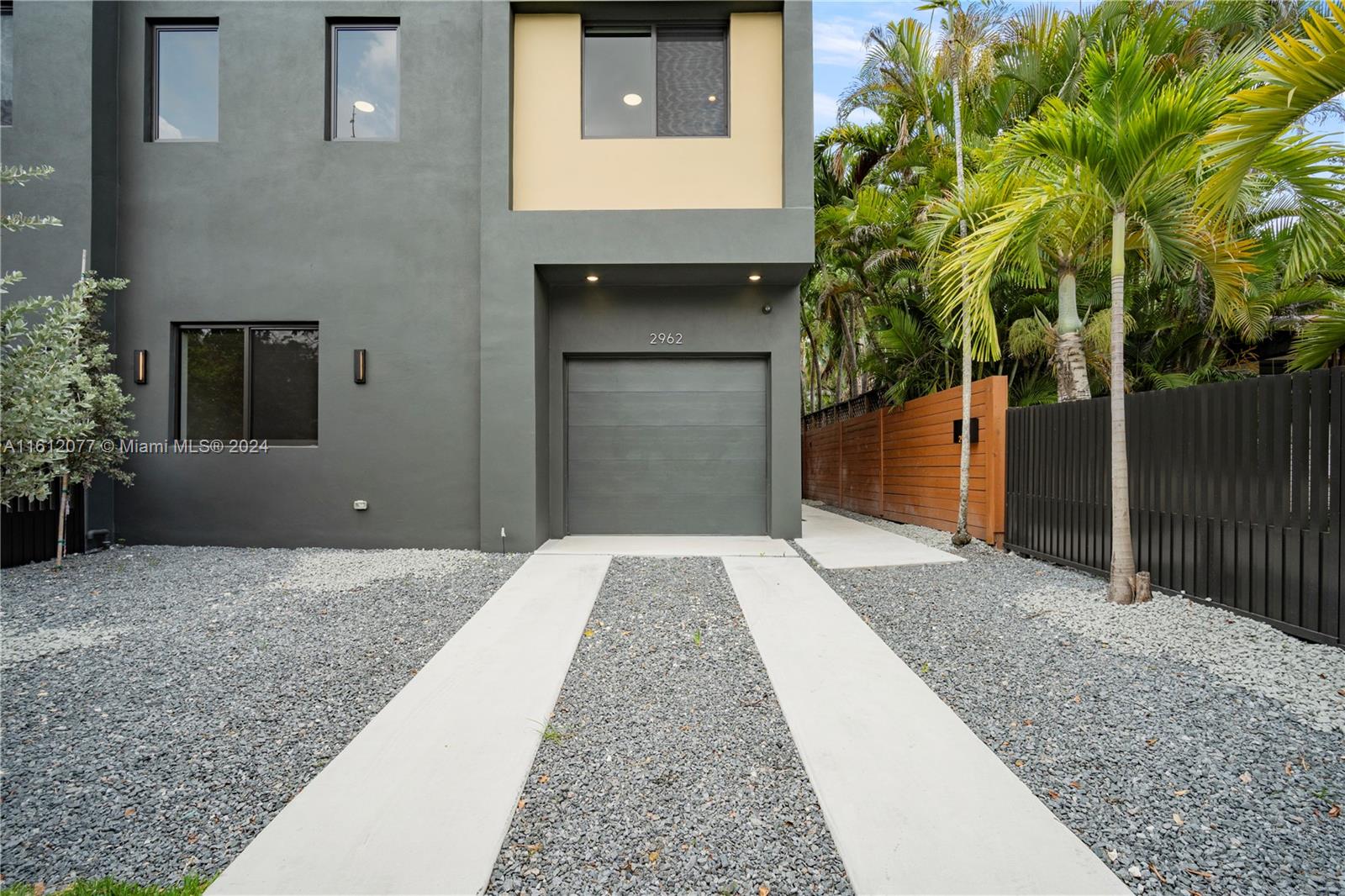 Brand new 5 bedroom, 5.5 bath town home in Coconut Grove. Top of the line finishes. Extra wide unit provides separate living, dining, breakfast nook and snack counter at the kitchen island. Kitchen with two dishwashers, gas cook top and 48 inch fridge. 4 bedrooms with en suite baths on the 2nd floor with large laundry room with side by side washer & dryer and folding counter. Another bedroom with private bath on the first floor. In addition a powder room with stackable washer and dryer servicing the first floor and the first floor bedroom. Side entry. Private pool with covered patio. Completely fenced and gated. One car garage plus additional gated parking space. Concrete second floor and concrete roof. Walking distance to Downtown Coconut Grove, all local stores, restaurants and parks.