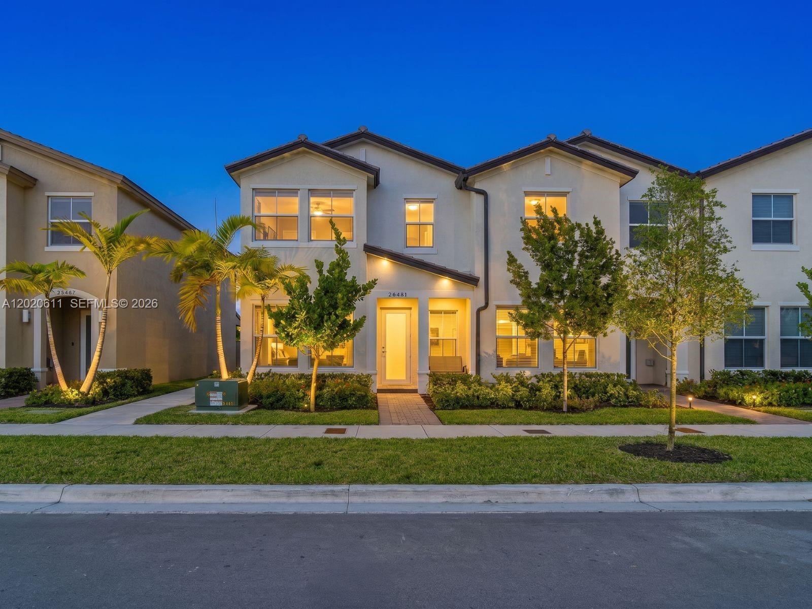 Built in 2023 and move-in ready, this spacious 4 bedroom, 3 bath townhouse offers 1,892 sq. ft. of modern living in a thoughtfully designed layout. A rare and highly desirable feature is the full bedroom and bathroom located on the first floor, making it ideal for elderly family members or multi-generational households. The open concept living area flows naturally into a contemporary kitchen with stainless steel appliances, hurricane impact windows throughout and smart home features that add both comfort and peace of mind. The rear entry 1-car garage offers exciting potential to be converted into additional living space or a private suite. Enjoy a very low maintenance fee that includes access to a resort style pool and a spacious green park area perfect for outdoor activities. Conveniently located just minutes from US1 and major highways, this nearly new home truly has it all. A must see.