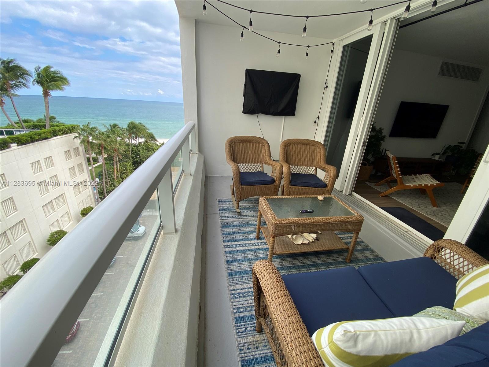 Comfy living the beach lifestyle in the heart of Miami beach millionaires row. 2 bedroom 2 bathroom furnished apartment; open balcony, hurricane impact windows and doors, washer and dryer in the unit. Direct access to the beach, heated pool and jacuzzi, kids pool, BBQ area, fitness center, 1 parking space, 24 hour lobby attendent, basic cable, water and wifi included in rent. Lounge chairs on the beach for tenants. Access to walk or bike to the 7 mile boardwalk with a scenic pathway tyhat stretches uninterupted from the southern point of South Beach to Surfside bridges.