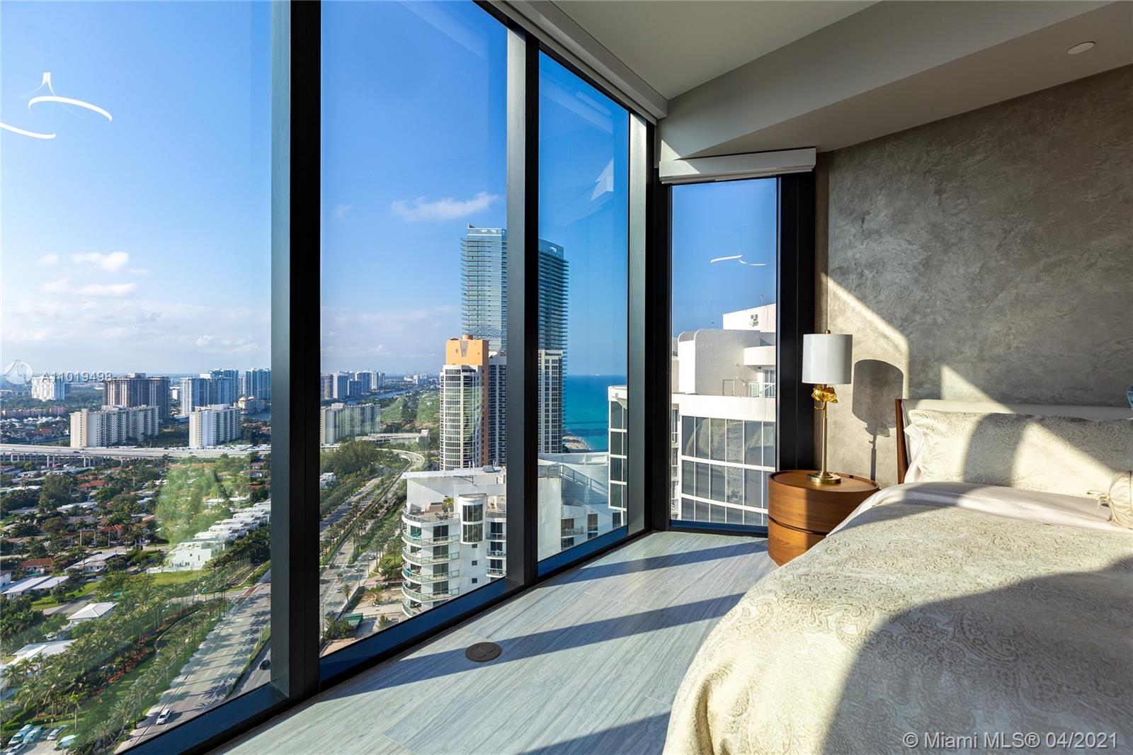 Only 132 people in the World, can call Porsche Design Towers home. It begins with an exhilarating ride in your car, ending up in your very own private showcase garage. This sky residence boasts 4 bedroom 4.5 bath, maids quarters.  A private elevator that opens in your Foyer, a private pool/spa, outdoor summer kitchen, dining/entertaining on oversized terraces, Over 4,700 sqft with over 3,100 sqft under air plus an air-conditioned private sky garage to display your prized automobiles. Miele & Poggenpohll designed kitchen with motorized doors, 10’ ceilings, floor to ceiling windows to maximize breathtaking views, gas fireplace, automatic Toto toilets, marble floors, premium  granite & marble countertops, custom paint and furnishings making this a turn-key unit for the most demanding buyer.