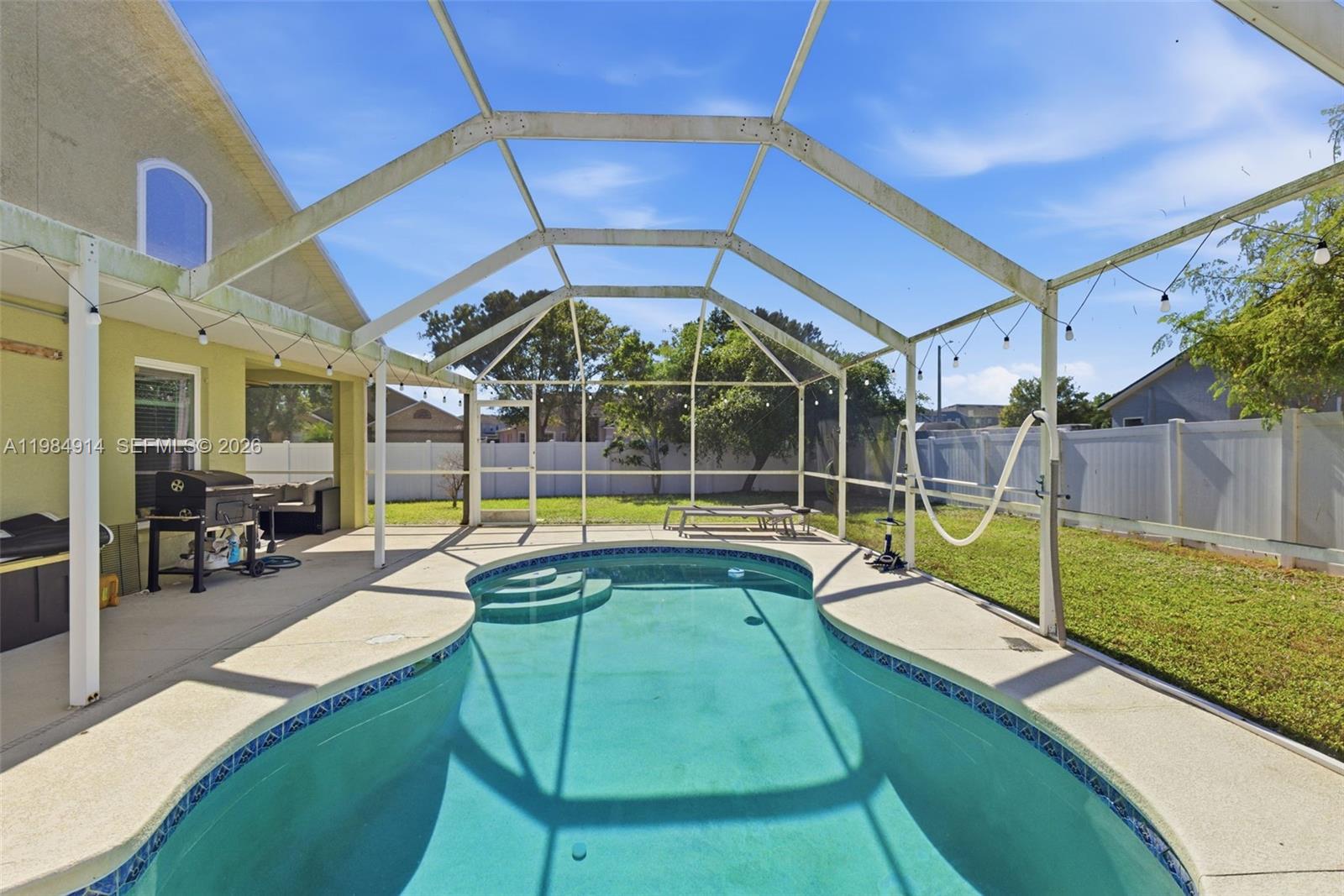 Welcome home to this immaculate pool retreat in the sought-after community of Kings Lake! Bright & open floor plan with a chef's kitchen featuring SS appliances, granite counters & large island.  Spacious owner's suite with walk-in closet, dual sinks, walk-in shower & garden tub.  Upstairs offers 2 bedrooms, bath & a loft easily converted to a 4th bedroom.  Enjoy new impact window/doors, solar panels for water heater, gutters & fresh paint.  Relax in your resort-style pool oasis! Roof 2022.  Low HOA, close to I-75, Tampa & Sarasota beaches.