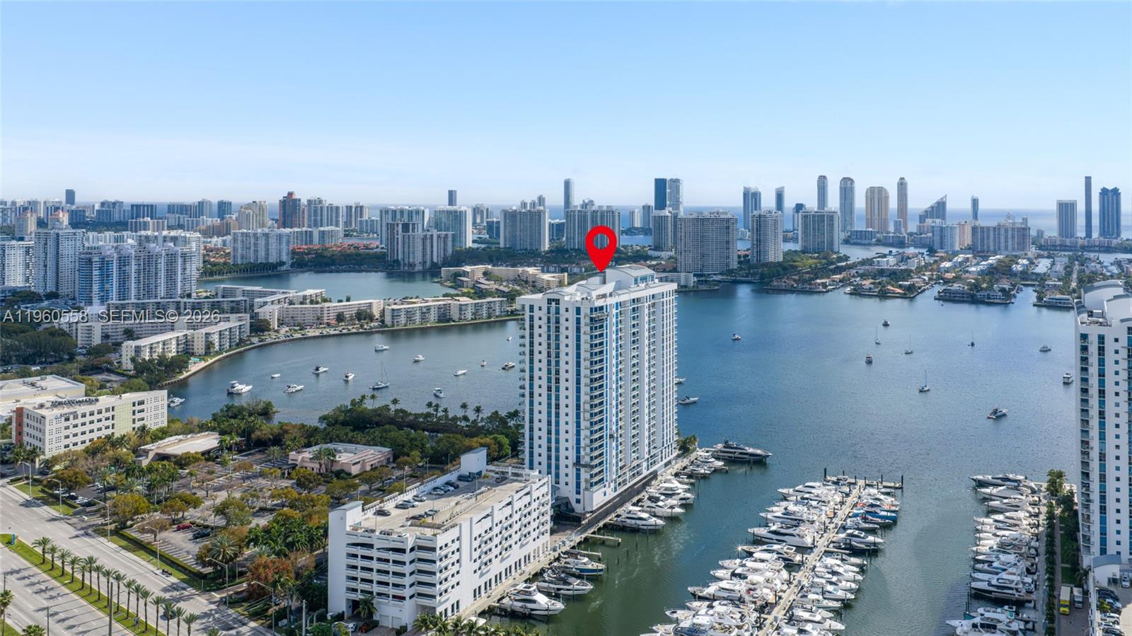 Beautifully appointed 3-bedroom, 3.5-bath residence with a den (easily convertible to a 4th bedroom) at Marina Palms Residences, North Miami Beach. Garden-facing with Italian cabinetry by Snaidero, Sub-Zero and Wolf appliances, and finished custom closets throughout. Includes one covered parking space, complimentary 24-hour valet, and air-conditioned storage. Five-star smart building amenities feature a state-of-the-art fitness center, spa with sauna, business and conference rooms, clubhouse, teen and kids rooms, social room, outdoor barbecue area, heated pool, kids pool, concrete hot tub, and a full-service 112-slip private marina. Boat club membership available. Easy financing option available.