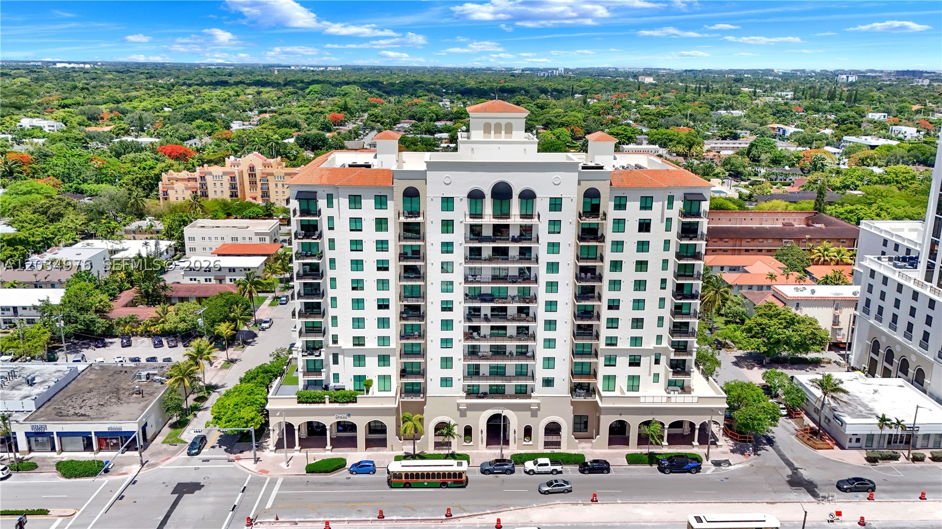 Resort-Style Living at 1300 Ponce in the heart of Coral Gables. This spacious residence features high ceilings, 2 bedrooms, 2 full bathrooms, a powder room, and an open-concept kitchen with granite countertops, wood-finish cabinetry, and stainless steel appliances.

A standout feature is the expansive private terrace, available in only three residences throughout the building, creating a unique outdoor living and entertaining space. Both bedrooms offer direct access to a balcony, and the unit includes two assigned parking spaces.

Enjoy 24-hour concierge service, a resort-style pool, fitness center, and clubroom, all within walking distance to Miracle Mile, dining, shopping, and entertainment.
