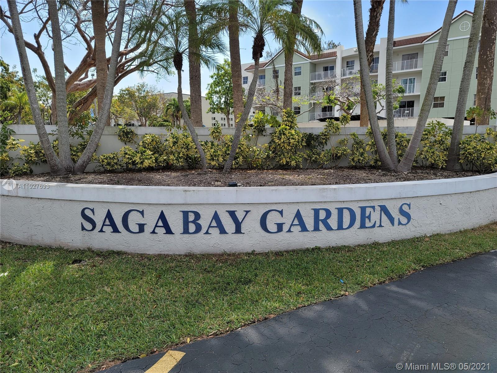 Cute garden apartment in Saga Bay with views of the tennis court. This 2nd floor unit has updated kitchen / bath and tile floors throughout with a large balcony. The community is gated, offers a pool, BBQ area, gym and plenty of parking for residents and guests. Easy to show.