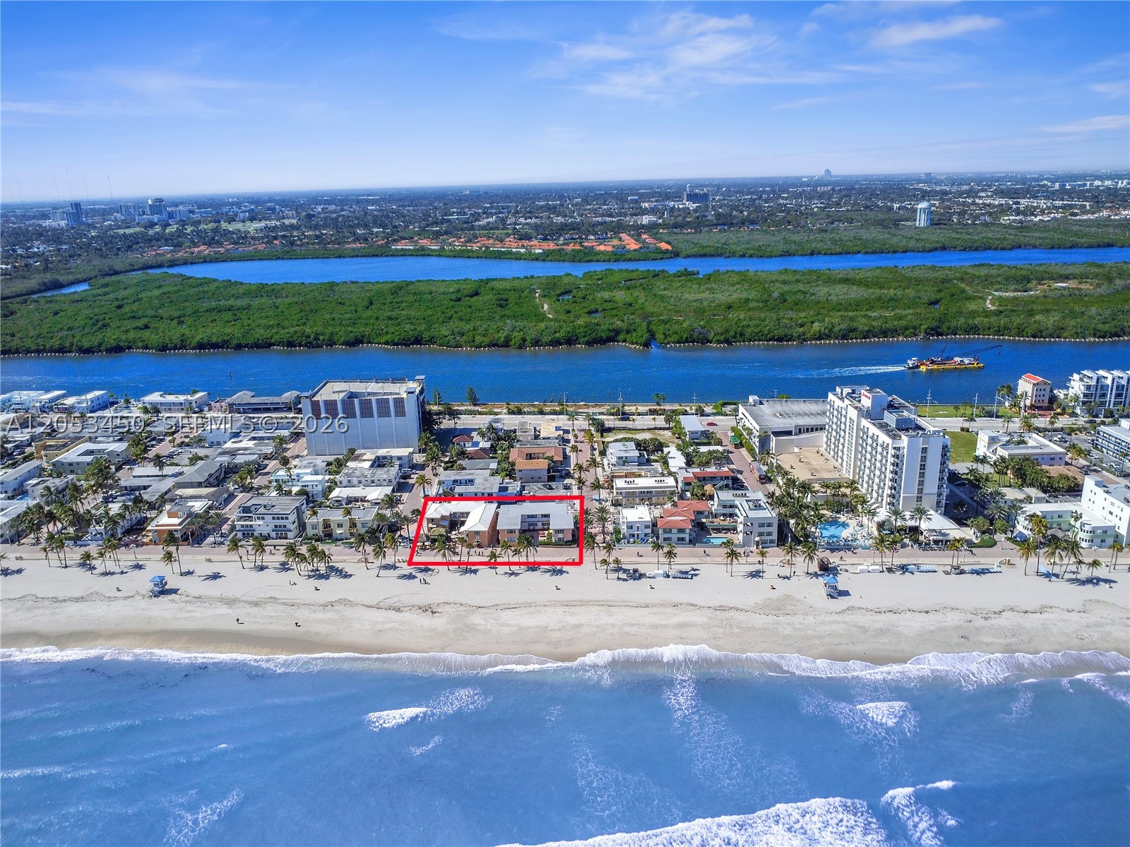 Rare Oceanfront Hospitality Opportunity on Hollywood Beach Broadwalk. 
The Riptide Hotel is a unique oceanfront hospitality property located directly on the Hollywood Beach Broadwalk, a renowned 2.5-mile pedestrian promenade. The property features 20 direct oceanfront guestrooms and operates as a vibrant beachfront destination with a tiki bar, full-service restaurant, and newly added coffee shop. The offering includes two oceanfront buildings with brand-new roofs, 7 on-site parking spaces, and a separate private parking lot with 14 spaces, for a total of 21 private parking spaces. The property occupies an entire oceanfront block, an exceptionally rare configuration on the Broadwalk. The hotel is in good condition and operates as a turnkey income-producing asset with value-add potential, including room upgrades, room service, and the possible addition of guestrooms and a pool, subject to approvals. A 300+space municipal parking garage was completed on the same street in recent years, significantly improving accessibility and helping establish the hotel as a true destination along the Broadwalk. The property also offers redevelopment potential, with approved architectural renderings for a new four-story, 31-room boutique hotel featuring a restaurant, bar, retails, rooftop and covered parking. Plans are included in the sale. A rare opportunity to acquire an irreplaceable oceanfront hotel asset in a premier, supply-constrained beachfront market.
