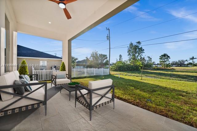 Motivated Seller! Be the first to own this brand-new concrete block construction, completed in December 2024, offering modern design and quality craftsmanship throughout.
This spacious residence features 1,813 SF under A/C and 2,403 total SF, with a well-designed layout including 4 bedrooms and 3 full bathrooms—perfect for comfortable living and entertaining.
Enjoy a sleek modern kitchen with all-new appliances, complemented by a full washer and dryer and six remote-controlled ceiling fans throughout the home. The primary suite offers a generous walk-in closet and a beautifully appointed bathroom with dual sinks.

Built for durability and efficiency, the home includes impact-resistant doors and windows, along with an automatic sprinkler system for easy maintenance. The 2-car garage is equipped with a convenient wall-mounted wet/dry vacuum system.
Situated on a quiet street with great neighbors, this home is move-in ready and available for immediate showings.Easy to show—call for lockbox access!

**NO FEDERAL FLOOD INSURANCE REQUIRED**
