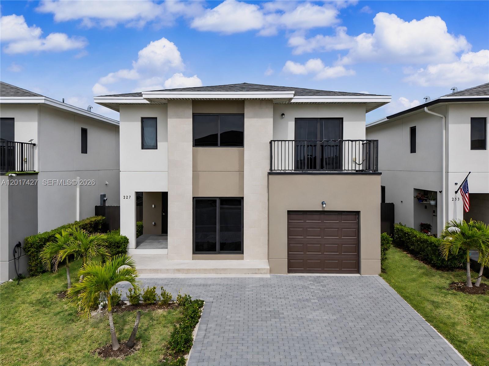 Seller Motivated !!! 2024 Construction, First Time Home Buyers are welcome. Pure  Concrete Home with impact windows & doors, concrete foundation, concrete mid slab, concrete stairs,5  bedrooms,4.5 baths, includes a guest suite with full bath on the first floor. High ceilings, soft-close cabinets,  upgraded kitchen with stainless steel appliances, led lights, quartz countertop, pantry, laundry with washer & dryer.  Many upgrades including oversized porcelain tile in all social areas including stairs, luxury laminated floors in  bedrooms,electric charger hookup, electric water heater, premium hardware, upgraded kitchen appliances plus  backsplash. Very Low HOA Fee !!!! FHA Loans is OK. Block/Lot Unit
