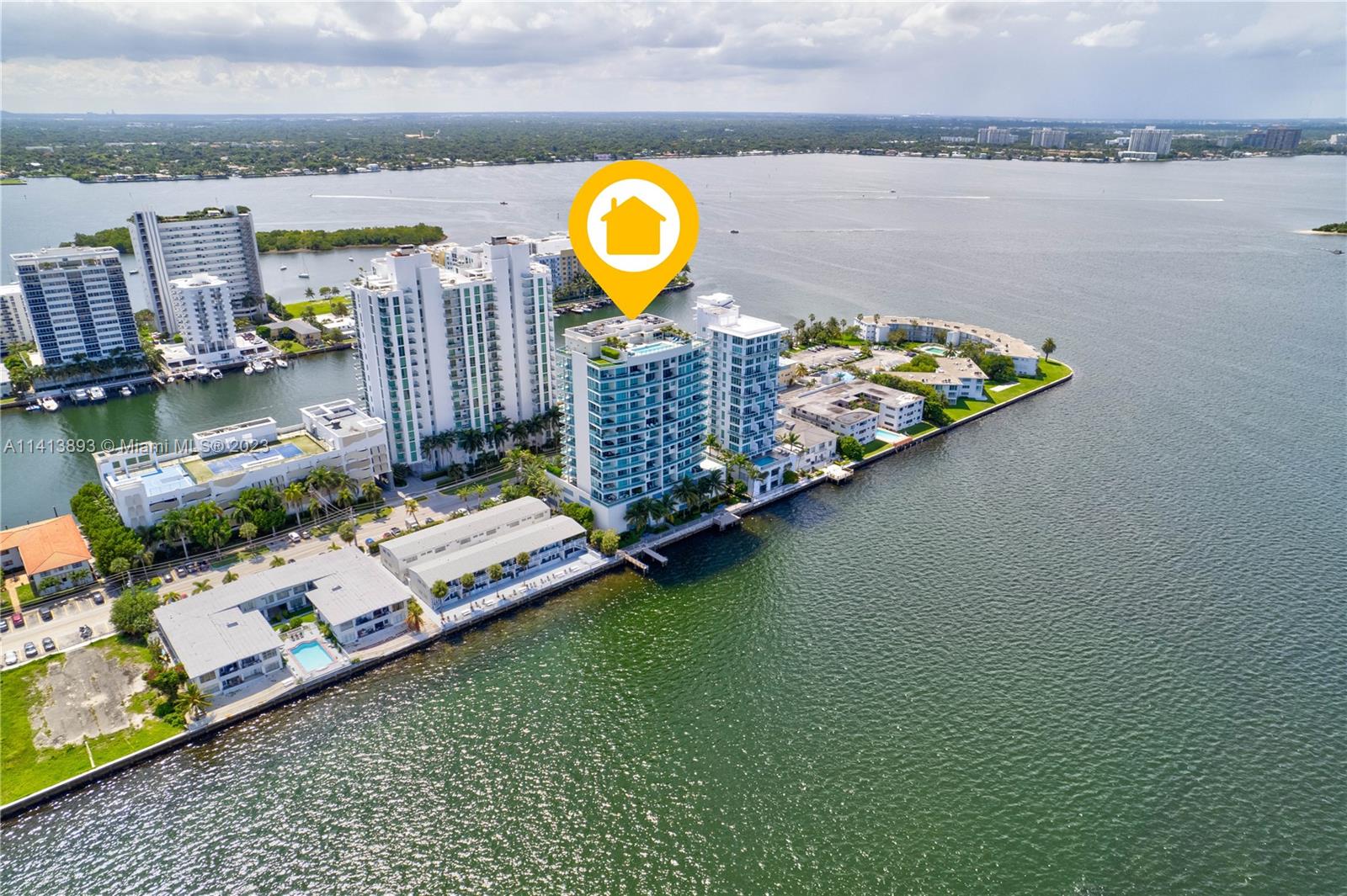 Enjoy a gorgeous water view turn-key 3/3 corner residence located at the luxury boutique building Cielo on the Bay. Featuring open floor plan with expansive sunrise and sunset terraces, private elevator vestibule, top of the line appliances, modern furniture, 2 parking spaces. Amenities at Cielo include concierge service, community room, fitness room, rooftop pool with jacuzzi, surrounded by water views. The building is located in the beautiful island of North Bay Village at a short distance to Bal Harbor, Miami Beach, Miami District. The building is pet friendly.