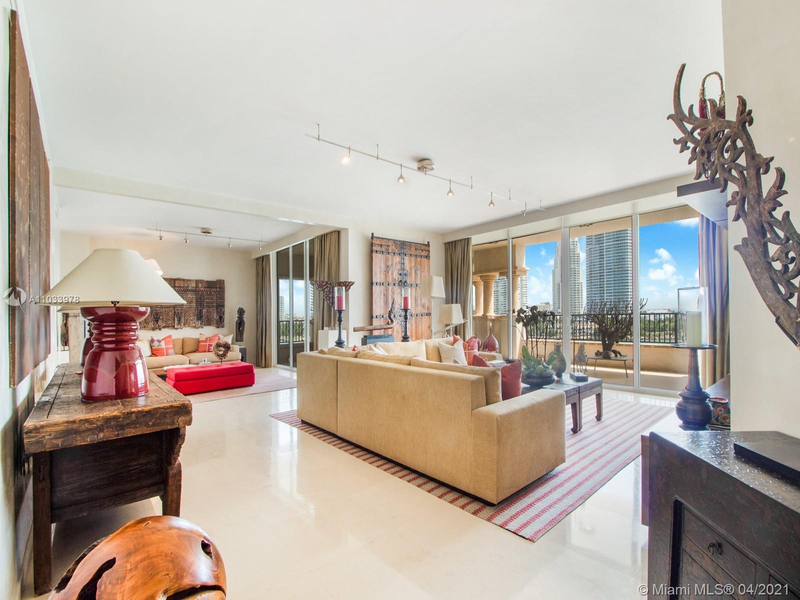 Perfectly situated on Fisher Island, this luxurious "Turn-Key"  fully furnished residence includes a curated collection of Decorative Art. Ideally located at the Palazzo del Mare, a full service building.  A private elevator opens into the foyer leading to the spacious Great Room, elegantly designed for comfort and relaxation. Expansive Open-Air Terraces with panoramic views of the Atlantic
Ocean, ideal for entertaining. Each bedroom is elegantly appointed with an en-suite bathroom and walk in closet.The spacious gourmet Cook's Kitchen is equipped with top-of -the-line cabinetry and appliances. Numerous extras include all electronic equipment and household items.