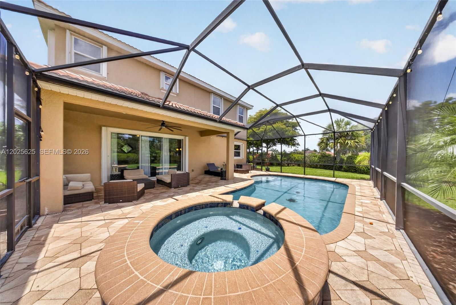 Welcome to this gorgeous Luxury POOL Home located in the highly sought-after gated community of Moody River Estates in North Fort Myers! Built in 2015 and proudly maintained by its original owner, this stunning residence has an extended three car garage offering 3,586 square feet of beautifully designed living space with 5 bedrooms, 4.5 bathrooms, and the perfect blend of comfort, style, and functionality. Step inside and you're welcomed be soaring ceilings, a spacious chef's kitchen, the convenience of having a first floor ensuite and elegant upgrades throughout, including a striking custom accent wall with an electric fireplace, brand-new wood staircase leading to the second floor where you'll find new porcelain wood-like tile, a spacious flexible loft area that can be used as a game room, a private office or home theater, a large second ensuite and beautiful custom wood ceiling paneling that adds warmth and sophistication to the main living areas. The spacious floor plan is ideal for both everyday living and entertaining, offering generous living spaces and a seamless flow throughout. Outside, your private backyard oasis awaits with a sparkling pool and spa! perfect for enjoying the Southwest Florida lifestyle year-round. Additional peace of mind comes with newer accordion and roll-down shutters for storm protection, a lower A/C system only 3 years old, and a brand new second-floor A/C system. Residents of Moody River Estates enjoy exceptional resort-style amenities including a clubhouse, fitness center, resort-style pool, tennis courts, basketball courts, scenic walking trails, and more! All just 15 minutes from vibrant Downtown Fort Myers with its dining, shopping, and entertainment. This is more than a home, it’s a lifestyle. Don’t miss the opportunity to make it yours!