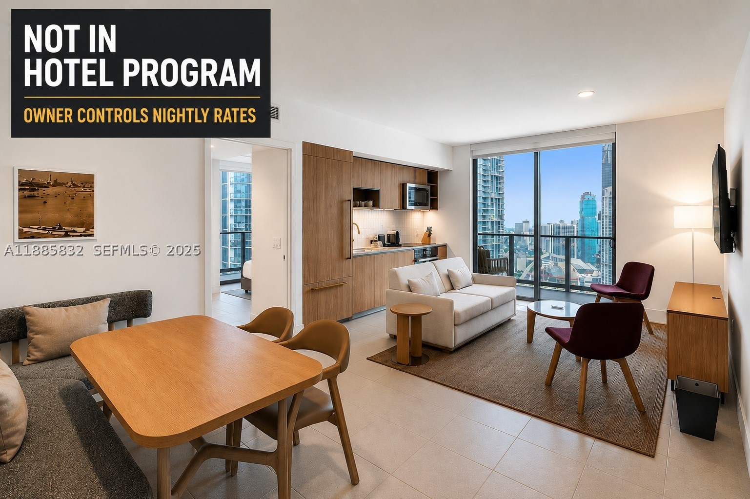 NOT in hotel program! Enjoy complete control of your nightly rates and book 90–100% of the time with a straightforward, owner-controlled strategy, or enjoy it yourself.

This fully furnished, turnkey, high-floor corner residence at The Gale Miami, formerly Natiivo, is one of the building’s most sought-after layouts for short-term rentals. The two-bedroom, two-bathroom residence features European finishes, floor-to-ceiling windows, panoramic Biscayne Bay and Miami skyline views, and two private balconies.

Residents and guests enjoy more than 70,000 square feet of resort-style amenities, including the elevated Gale Swim Club pool deck, Gale Wellness spa with hammam, sauna, steam room and treatment rooms, a 24-hour fitness center, outdoor training terrace, co-working and social lounges, concierge, valet and bellman services.

The Gale is home to some of Downtown Miami’s most exciting dining and nightlife destinations, including the hottest Japanese Steakhouse, Yamashiro, Casa Gianna, Café Gianna, and the Tokyo-inspired 400 Vinyl Room.

Located across from Kaseya Center and moments from Miami Worldcenter, Bayside Marketplace, Bayfront Park, Brightline, PortMiami, shopping, dining and nightlife.

List the residence on your favorite short-term rental platforms to generate income while away and enjoy it whenever you are in Miami. A rare opportunity combining a premier Downtown location, luxury resort amenities, exceptional views and true short-term rental flexibility.