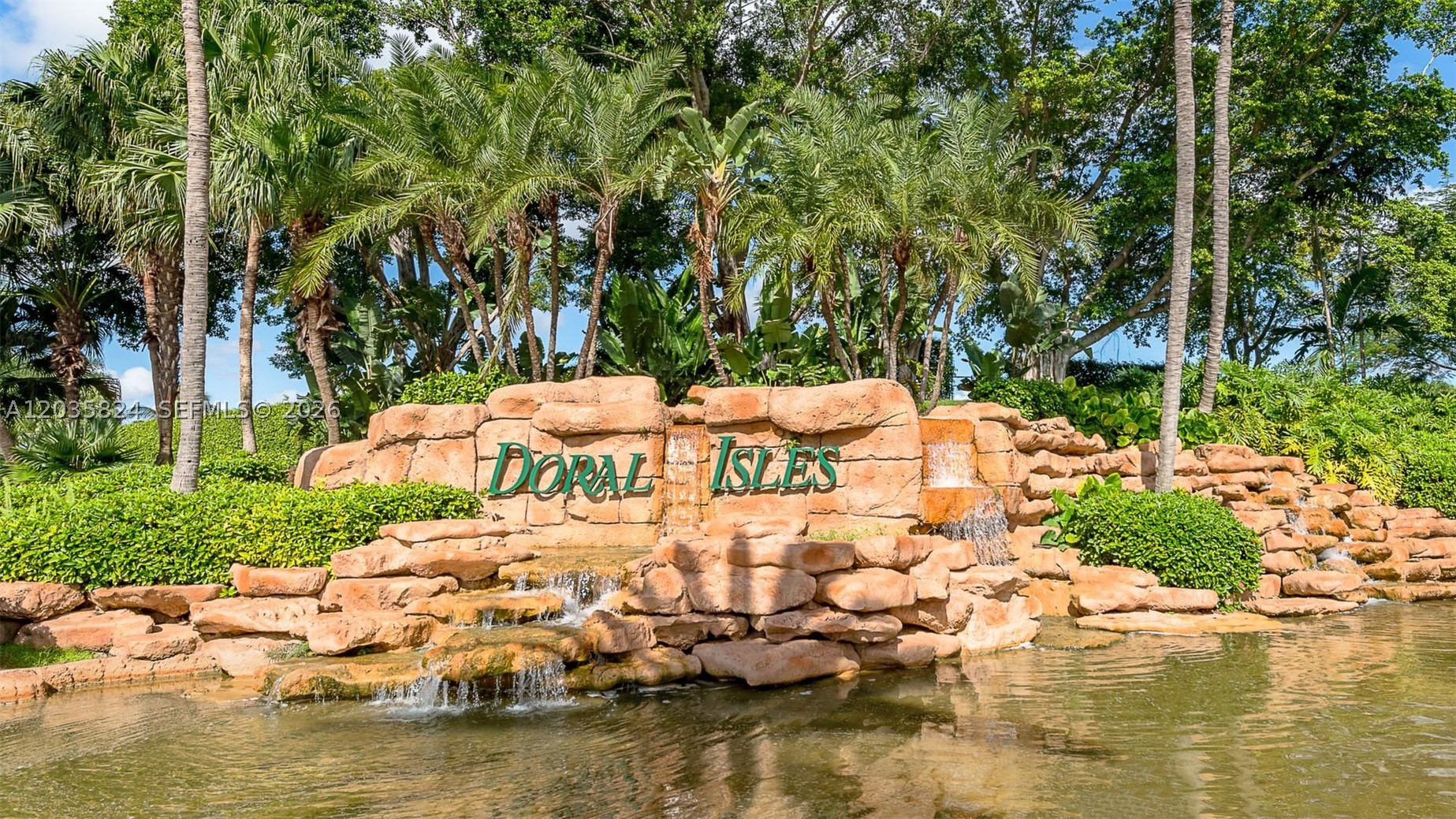 Located in the highly sought after guard gated community of Doral Isle, this lake view ground floor 3 bedroom 2 bath residence has been partially remodeled with top of the line Finishes including a bathroom with porcelain tiled flooring and walk-in shower, custom vanity and smart toilet/bidet. One of the bedrooms boasts a built-in wall to wall custom built wood closet and wood panel wall with hidden door. Other features include 2 master bedroom walk-in closets, screened-in patio overlooking the lake, assigned parking, and bamboo flooring in 2 bedrooms. Community amenities include resort-style pools, club house, state of the art fitness center, tennis courts, basketball courts, restaurant, athletic fields ,restaurant. Association includes internet, water, insurance.