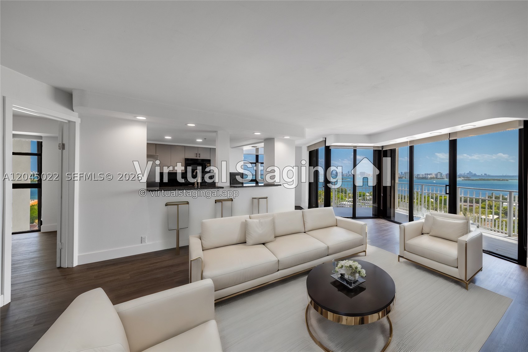 Imagine a life where each day brings the luxury and relaxation of a vacation. Nestled on the 17th floor, direct water view, the upgraded unit converted into 3 bedrooms and 2 full baths, assigned 2 parking spaces. The Towers of Quayside offers resort living on 33 acres in a guarded gated waterfront community, 24-hour security, 8 lighted tennis courts, Pickleball courts, racketball, gym/spa, daily fitness classes, a marina, kids playground, a cafe at the spa, restaurant at the marina, cable, internet, all are included in the monthly maintenance