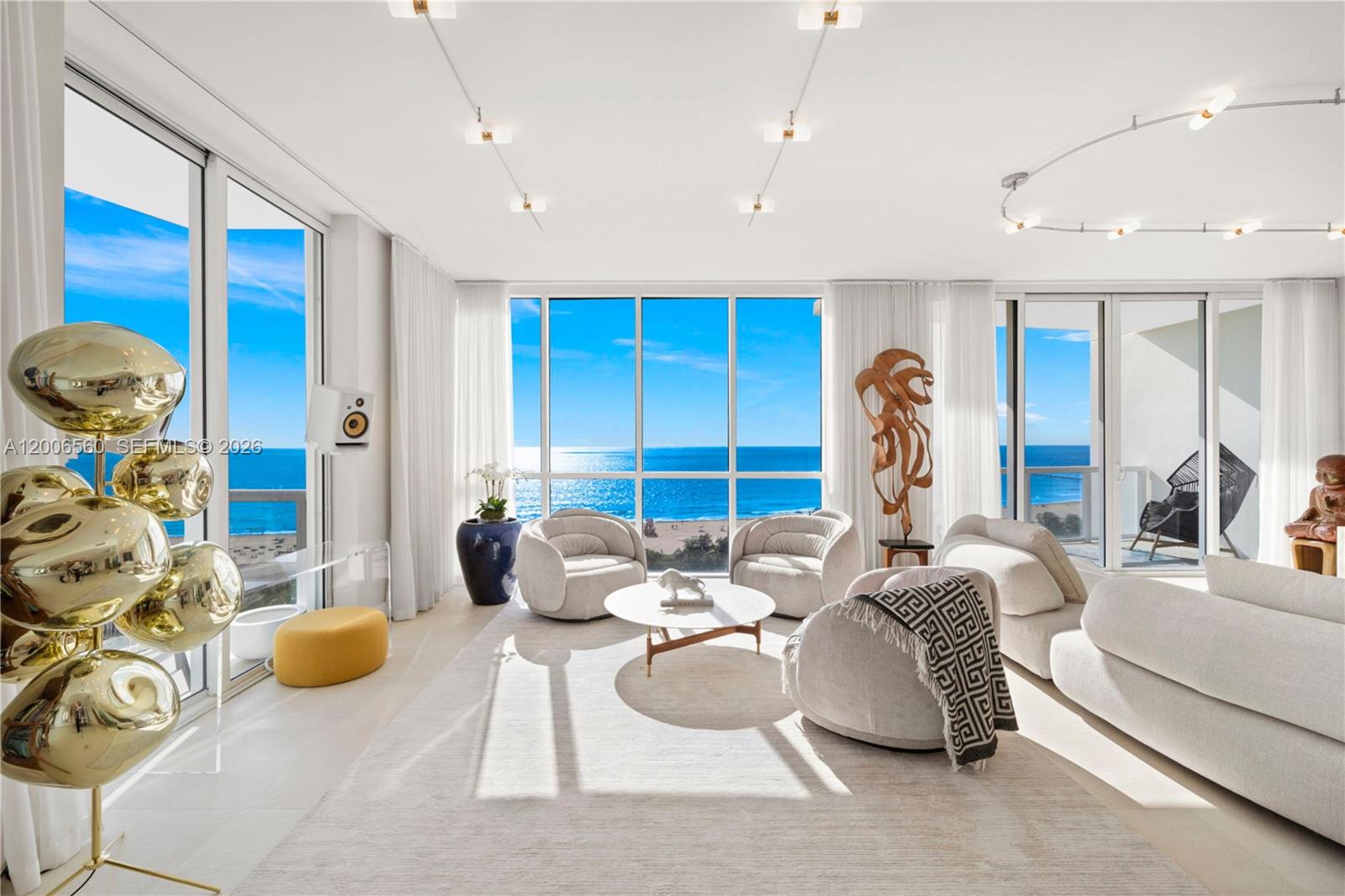 Experience the pinnacle of South of Fifth living in this grand 3,497-square-foot corner residence, includes 6 parking spaces, and showcases impressive double living room salons and oversized oceanfront dining room. Designed for those who demand both privacy and prestige, this direct oceanfront sanctuary boasts an expansive, open-concept layout framed by floor-to-ceiling glass walls and vistas of the Atlantic, and the entire island of Miami Beach. Arrive through your private elevator foyer to discover a meticulously furnished home wherefore generous balconies serve as your personal observation deck for Miami’s best sunrises. Lavish oversized primary suite with upgraded baths and double wide terrace evokes serenity. Beyond your private residence, the Continuum is the only private enclave that delivers an exclusive 12.5-acre oceanfront oasis. Enjoy effortless living with elite amenities, including beach club service, a world-class multi-level fitness and wellness center, including rooftop fitness pool, rooftop turf gym, Pilates, spinning, boxing, yoga, IV Therapy, dual full-service spas with cold plunges and indoor Jacuzzis, massage therapy and beauty salon services. 3 har-tru tennis courts and pro-shop, a private Italian restaurant "Patio", serving residents beachside, poolside or at their residence. All managed by a white glove dedicated, full-time concierge.