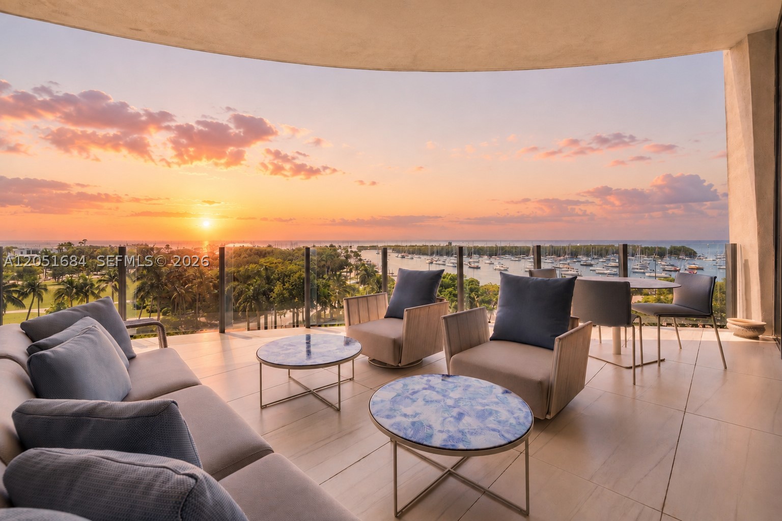 Indulge in elevated waterfront living from the most sought-after line at One Park Grove, Coconut Grove's premier luxury address overlooking the sparkling waters of Biscayne Bay. A private elevator foyer welcomes you into this exceptional four-bedroom residence, where soaring 12-foot floor-to-ceiling glass walls frame beautiful bay views and fill the interiors with natural light. Thoughtfully designed for both everyday living and effortless entertaining, the spacious floor plan offers a private bedroom layout that provides exceptional separation for family and guests, a separate service entrance, custom-built closet systems, and a sophisticated Sofield-designed kitchen appointed with a Wolf gas range, Sub-Zero and Wolf appliances, and refined designer finishes throughout.
Designed by the world-renowned OMA, led by Rem Koolhaas, One Park Grove is the architectural centerpiece of Coconut Grove. Residents enjoy an unmatched lifestyle with world-class amenities including resort-style pools, a residents-only restaurant, spa, sauna, wellness lounge, state-of-the-art fitness center, lifestyle concierge, and 24-hour services, all nestled within more than five acres of lush, park-like grounds masterfully designed by Enzo Enea. Just moments from Grove's acclaimed waterfront parks, marinas, boutiques, and dining, this is an extraordinary opportunity to experience one of Miami's most coveted luxury communities.