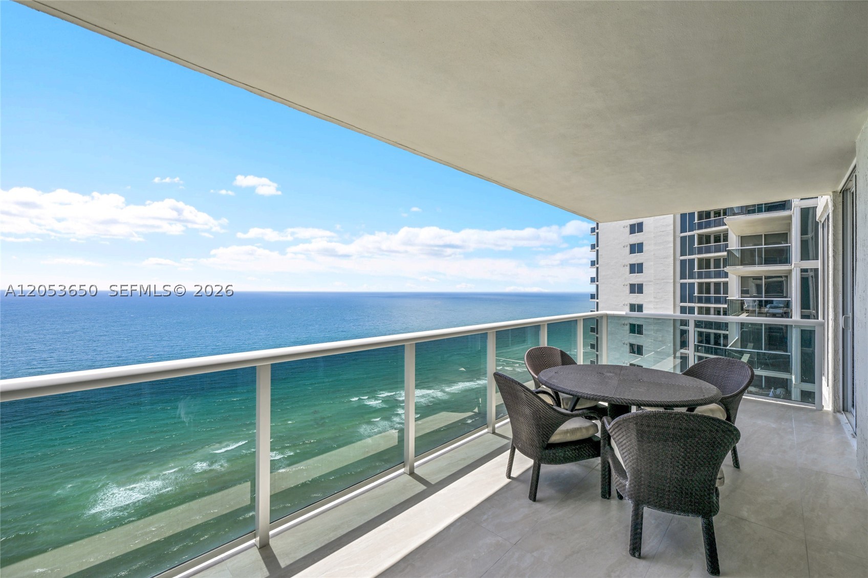 Enjoy breathtaking ocean and Intracoastal views from this beautifully furnished 3-bedroom, 4.5-bath flow-through residence at Ocean Two. Located on a higher floor, this exceptional home offers panoramic water views from sunrise to sunset. The spacious floor plan features a luxurious oceanfront primary suite, private elevator entry, and bright, open living areas designed for both comfort and entertaining. Two private balconies provide the perfect setting to enjoy the ocean breeze and spectacular views. This residence is offered completely furnished and move-in ready. Residents enjoy an exceptional resort lifestyle with five-star amenities, including beach and pool service, two tennis courts, a state-of-the-art fitness center, spa, sauna, steam room, restaurant, game room, and beautifully renovated lobby, common areas, and pool deck.